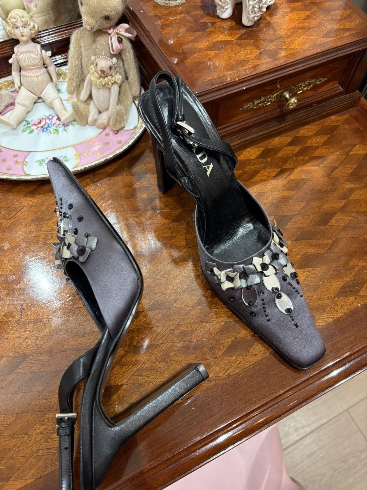 Prada Prada FW99 satin floral heels Size US 8.5 / IT 38.5 - 19 Thumbnail