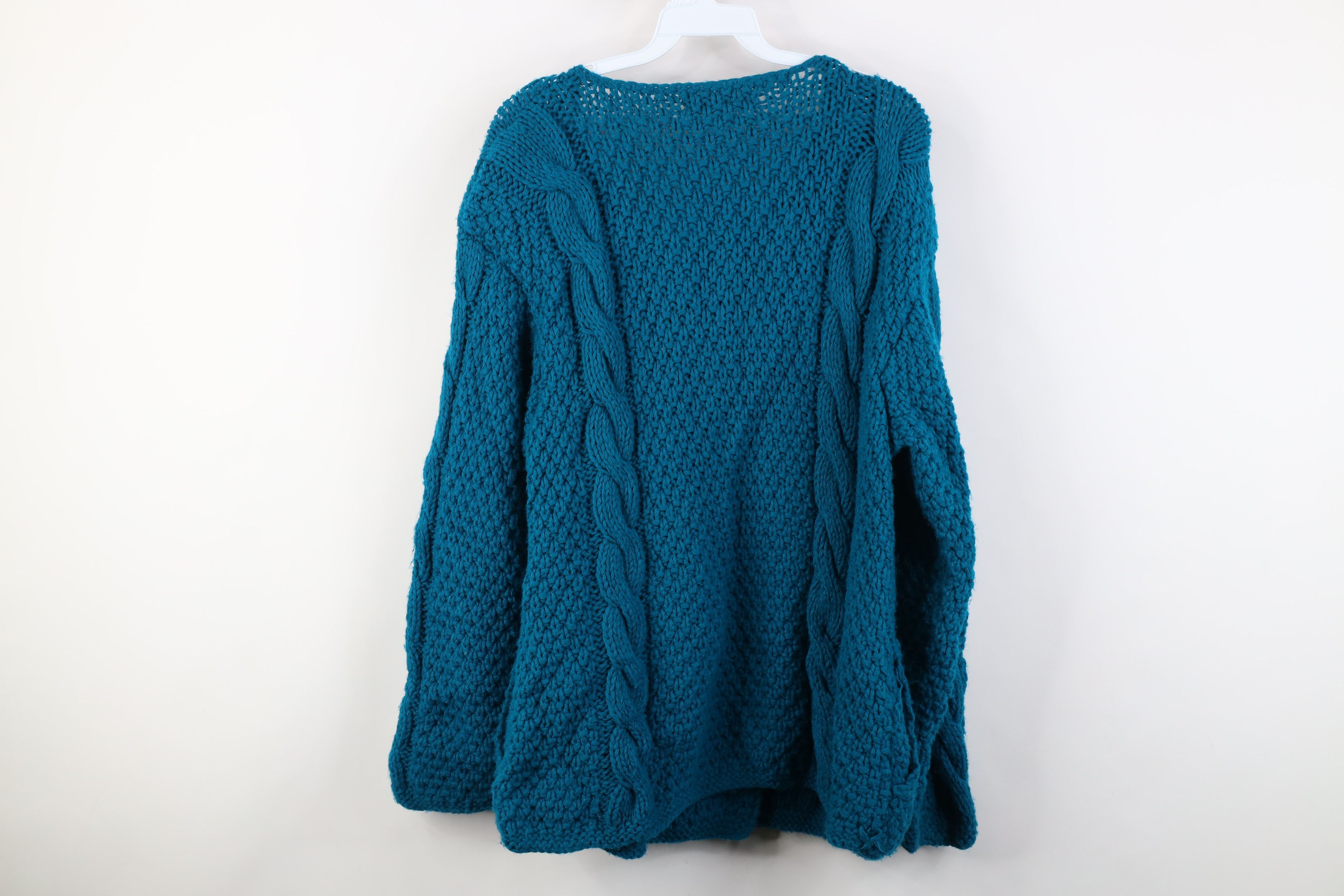 Vintage Vintage 90s Streetwear Crochet Cable Knit Fisherman Sweater Size L / US 10 / IT 46 - 8 Thumbnail