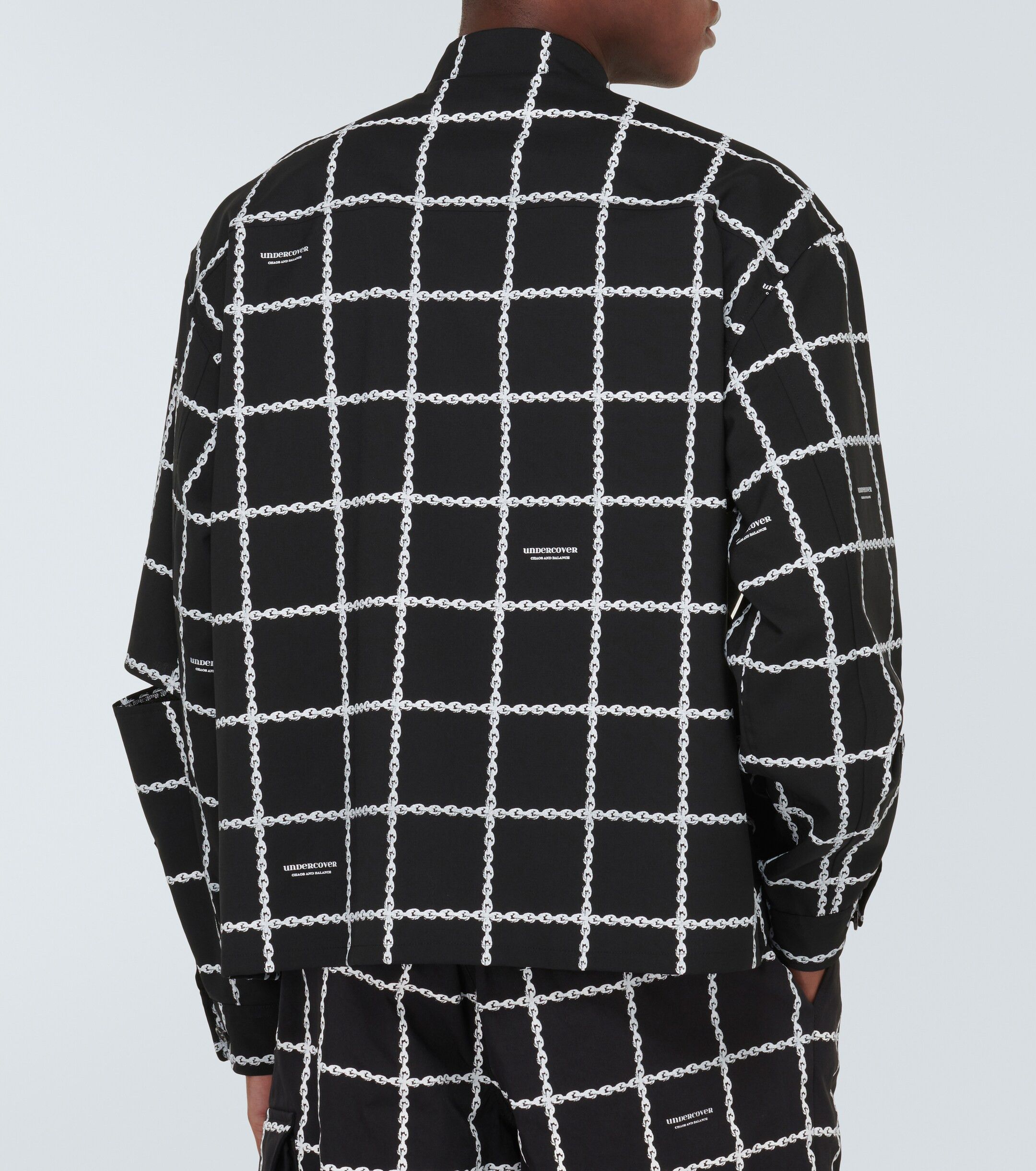 Undercover o1tko10326 Wool Chain Plaid Over Shirt in Black Size US XL / EU 56 / 4 - 4 Thumbnail