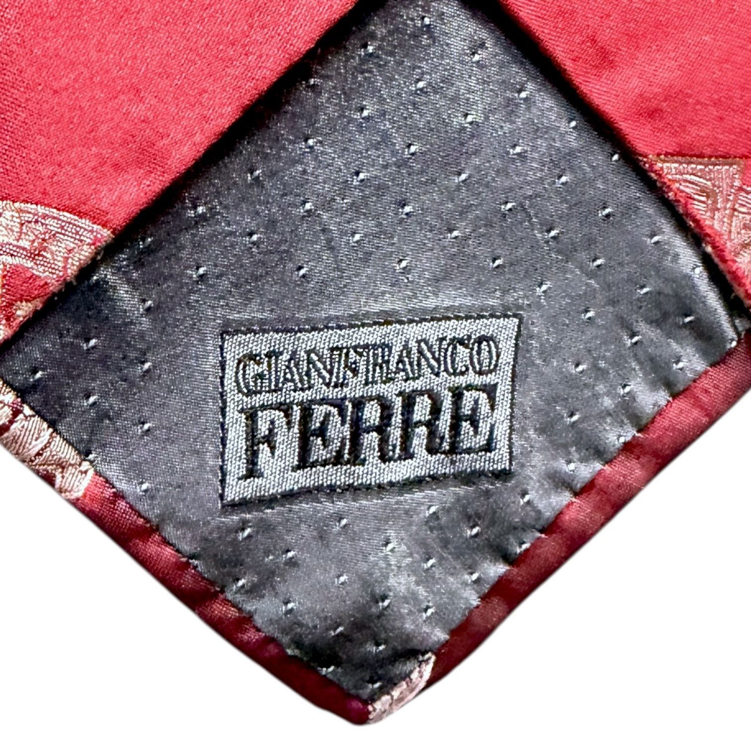 Gianfranco Ferre Vintage 90s Gianfranco Ferre Red GFF Global 100% Silk Tie Size ONE SIZE - 5 Thumbnail