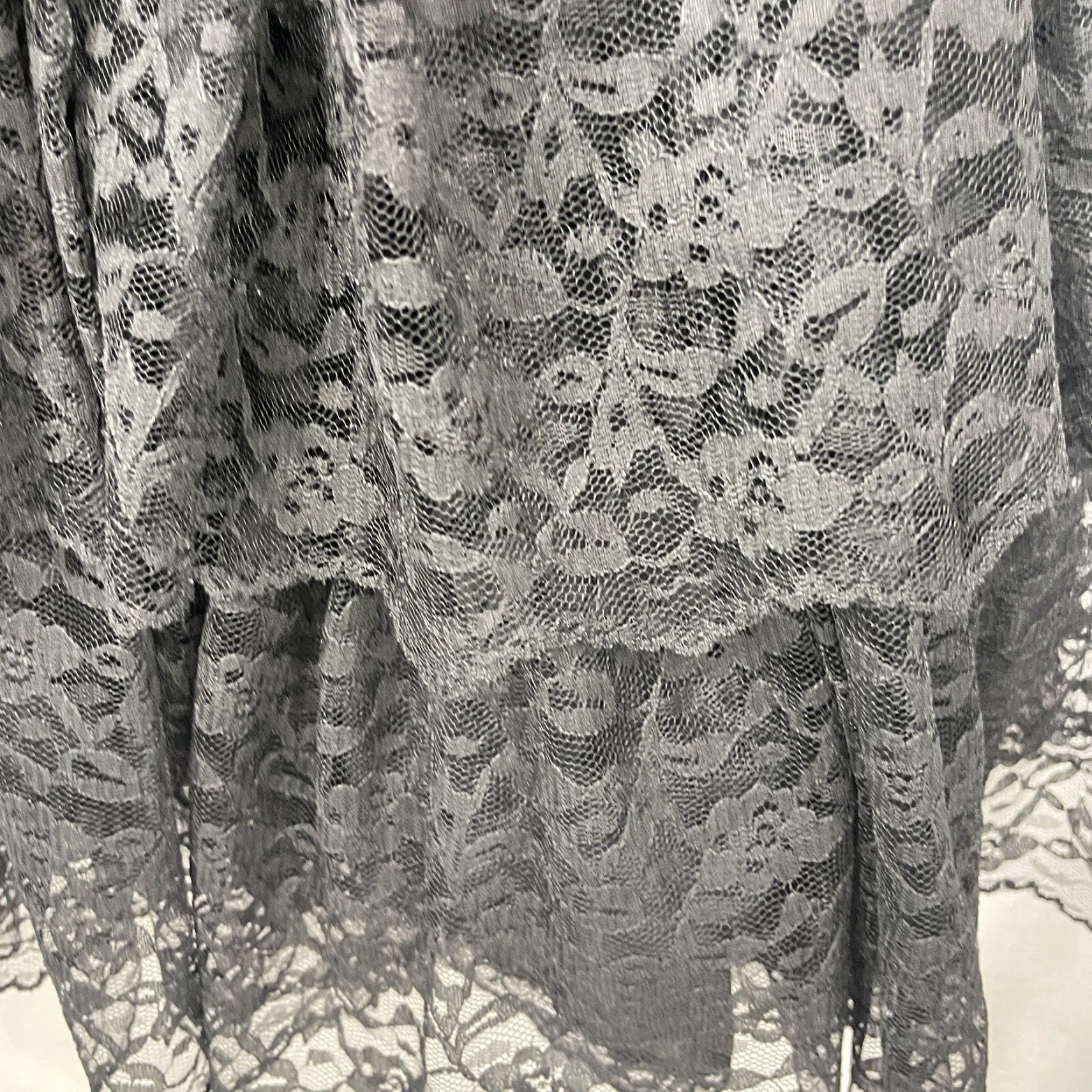 Vintage VINTAGE Loralie Party Dress Womens 6 Black Lace Tiered 1990s Glam Rock Size M / US 6-8 / IT 42-44 - 6 Thumbnail