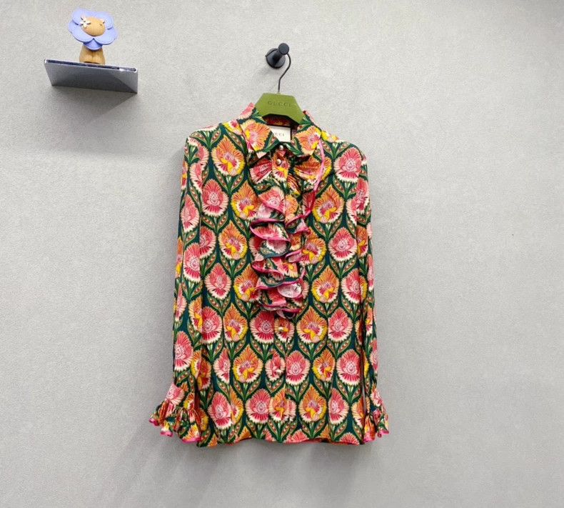 Gucci Gucci Floral ruffled shirt 2502-Nextarrow Size US S / EU 44-46 / 1 - 3 Thumbnail