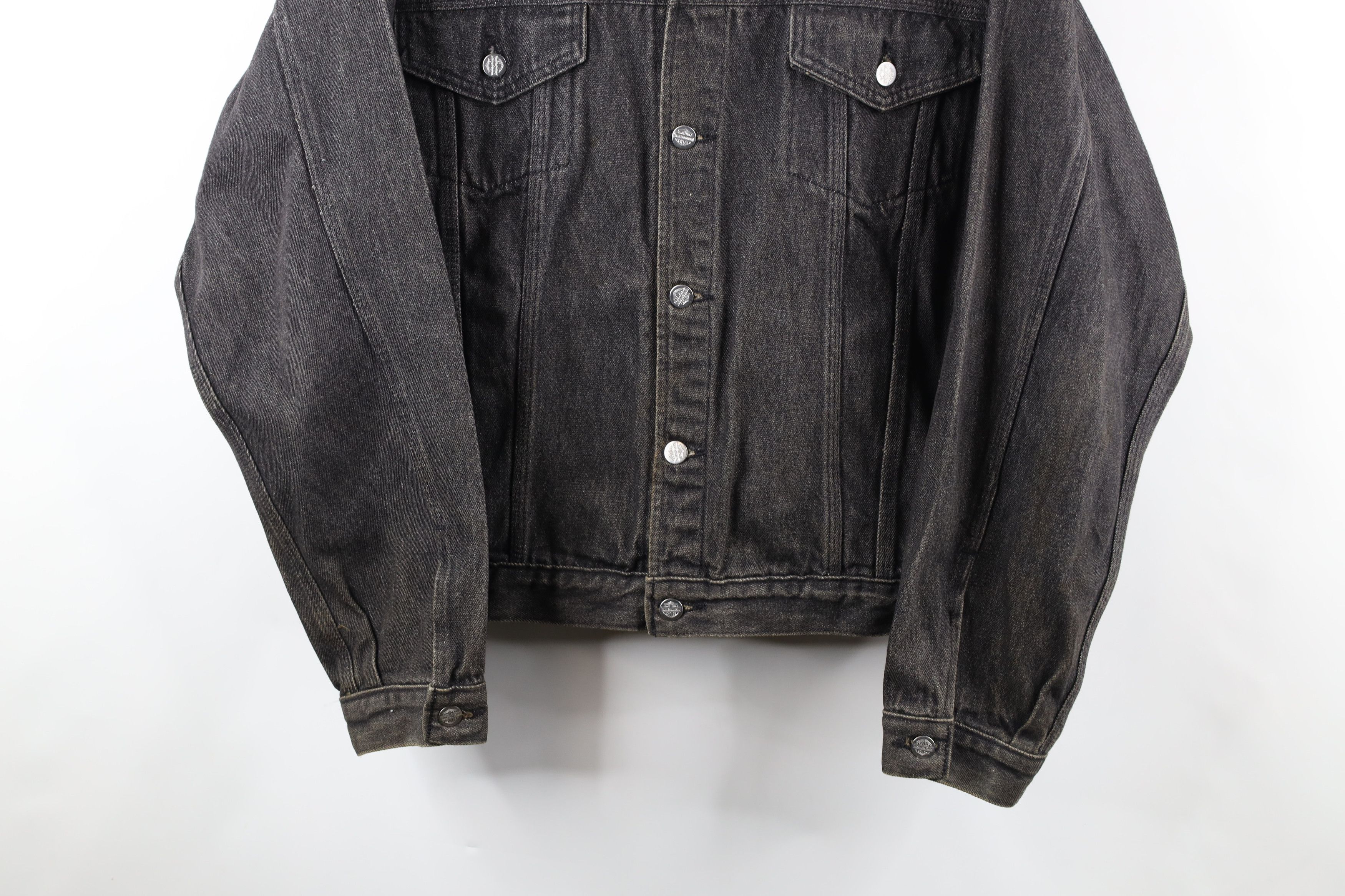Harley Davidson × Vintage Vintage 90s Harley Davidson Leather Denim Trucker Jacket Size US XL / EU 56 / 4 - 3 Thumbnail