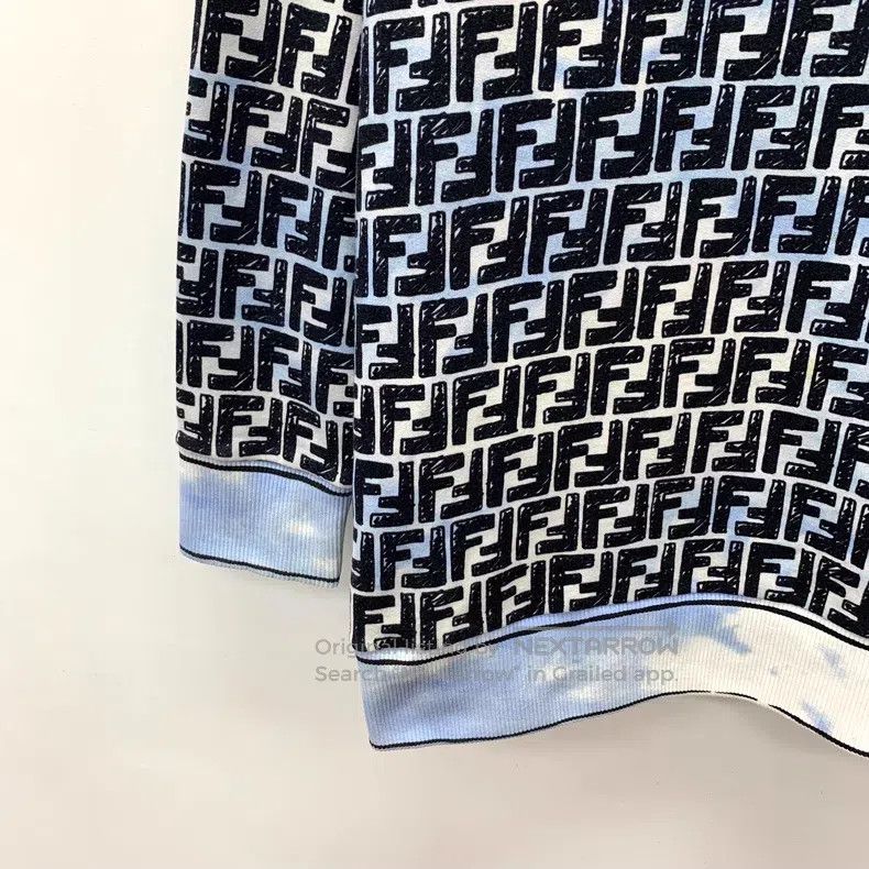 Fendi Fendi Blue tie-dye double F monogram all-over print cotton Size M / US 6-8 / IT 42-44 - 4 Thumbnail