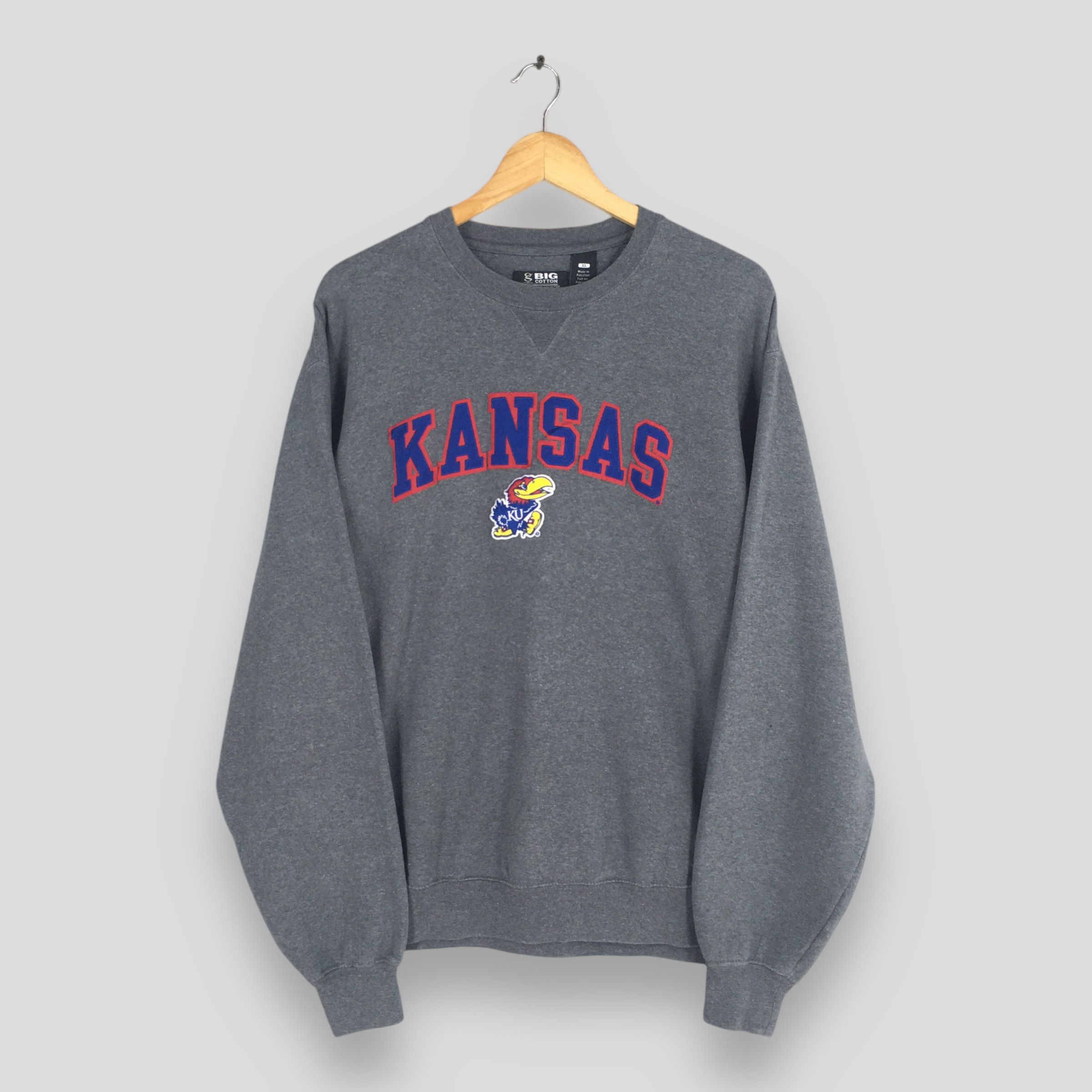 NCAA Vintage Kansas Jayhawks NCAA Gray Sweatshirt XLarge Size US XL / EU 56 / 4 - 1 Thumbnail