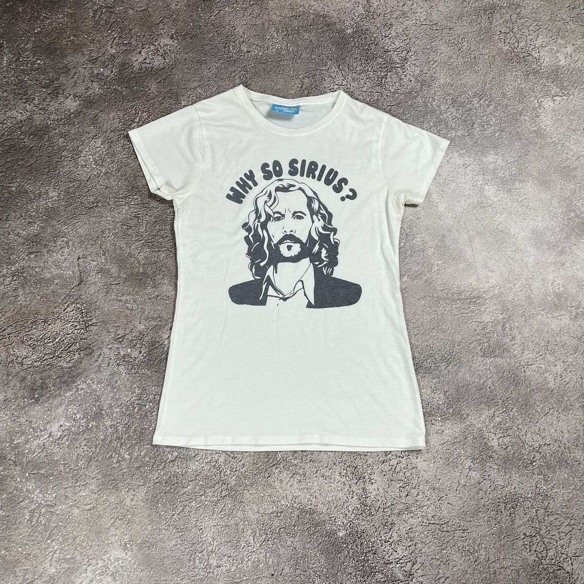 image of Humor x Vintage Y2K Adult “ Why So Serios? “ Funny Tee in White, Men's (Size Medium)