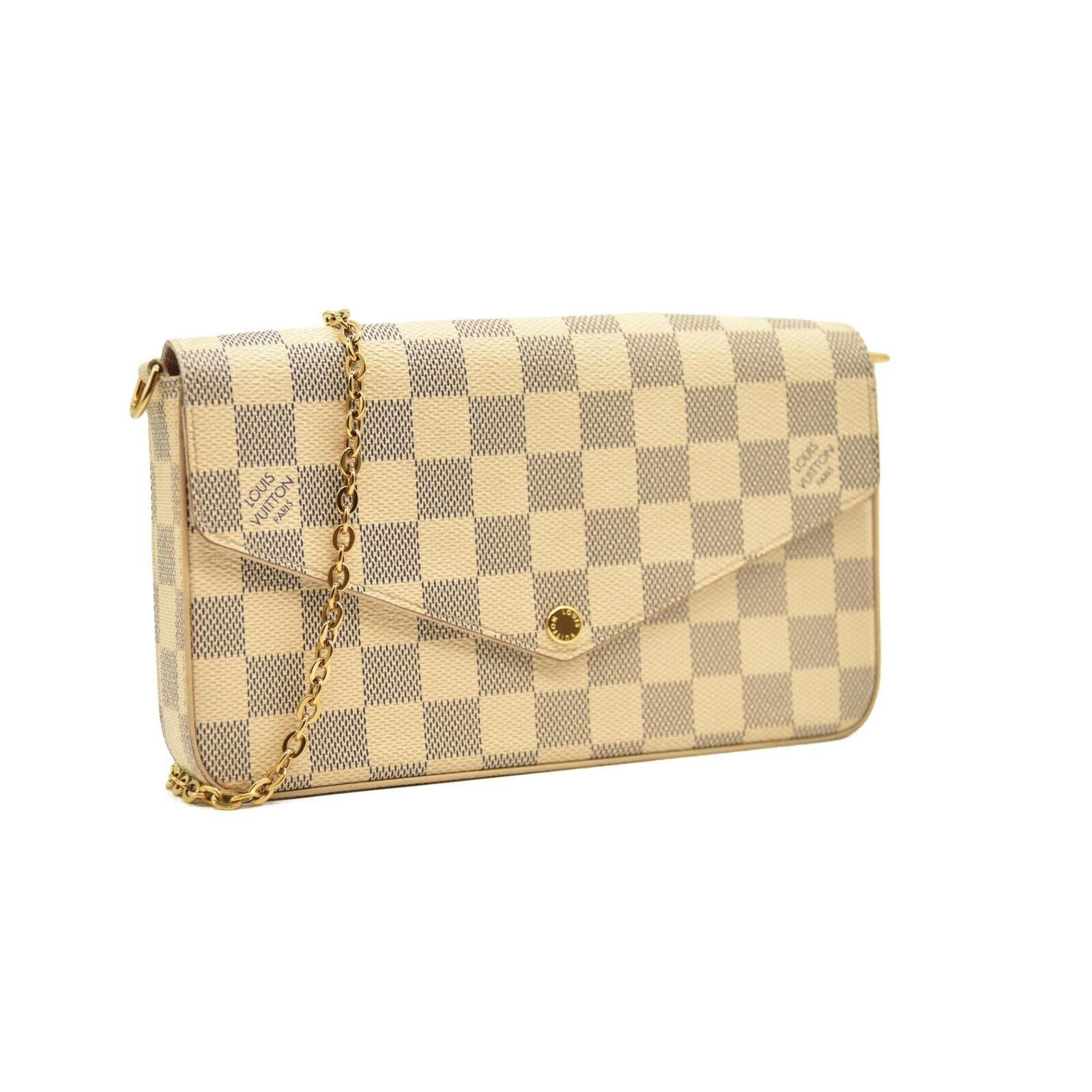 Louis Vuitton Louis Vuitton Damier Azur Pochette Chain Wallet AZ1169 Size ONE SIZE - 4 Thumbnail
