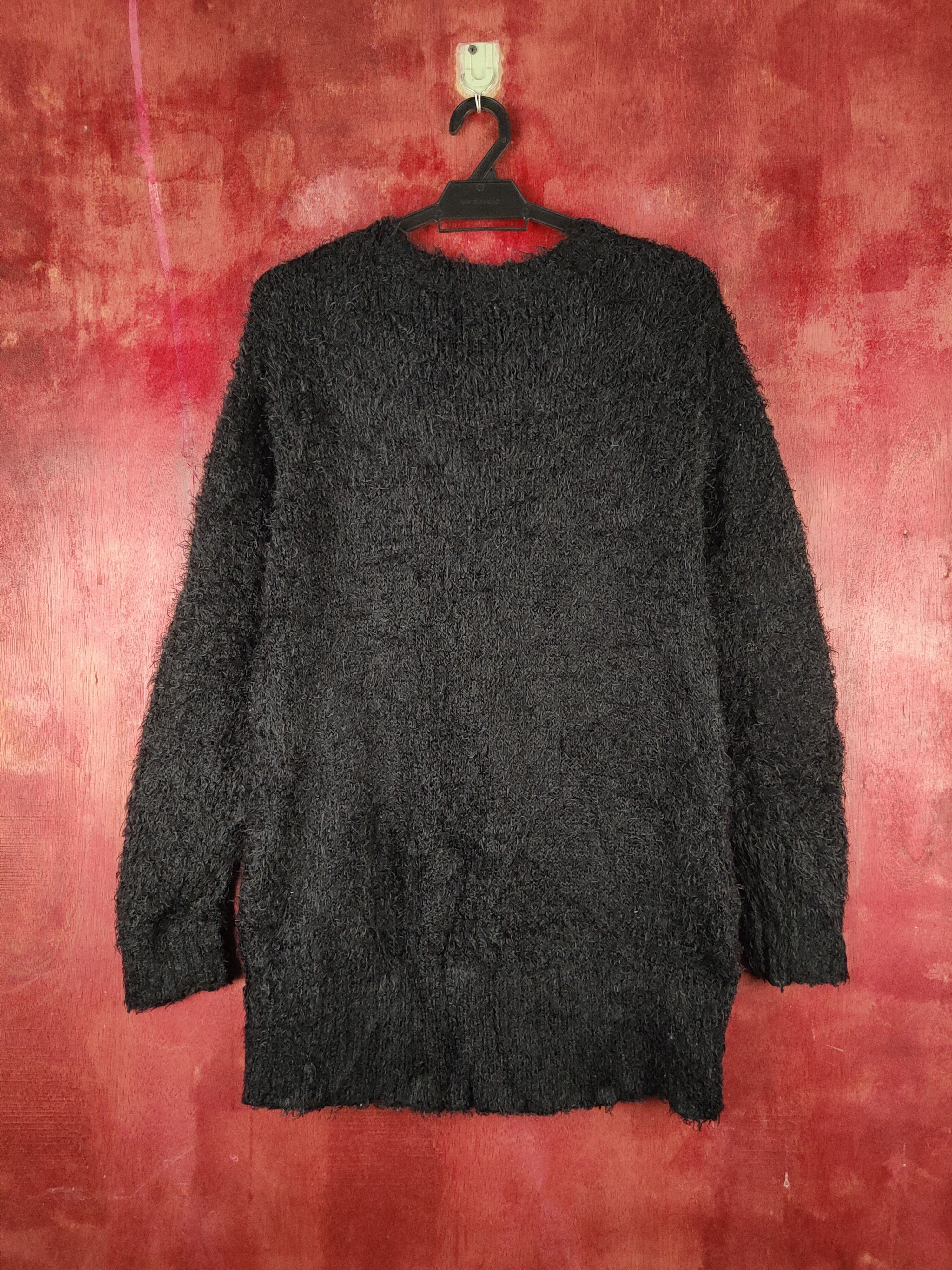 Japanese Brand Healthy Karen Black Fur Mohair Knitwear Cardigan #S2174 Size L / US 10 / IT 46 - 7 Thumbnail