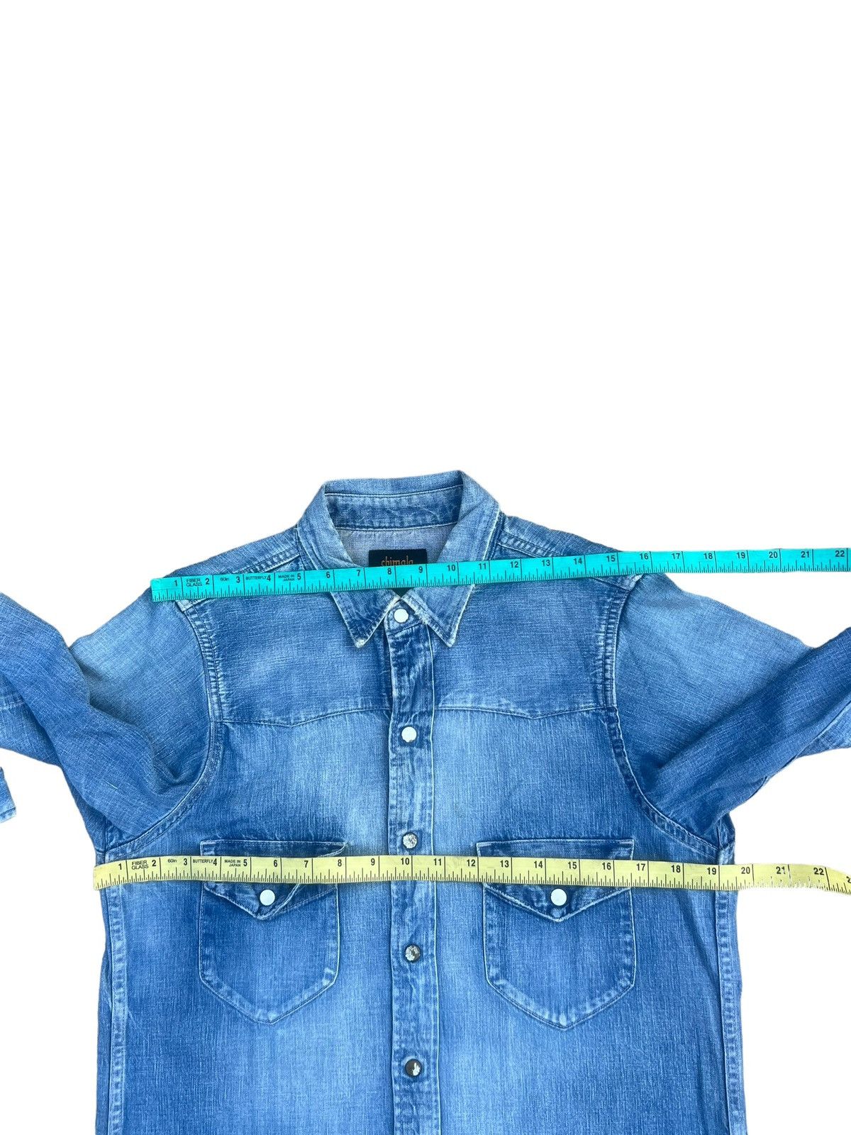 Chimala Chimala Japan Rips Distressed Chambray Western Shirt Size US S / EU 44-46 / 1 - 3 Thumbnail