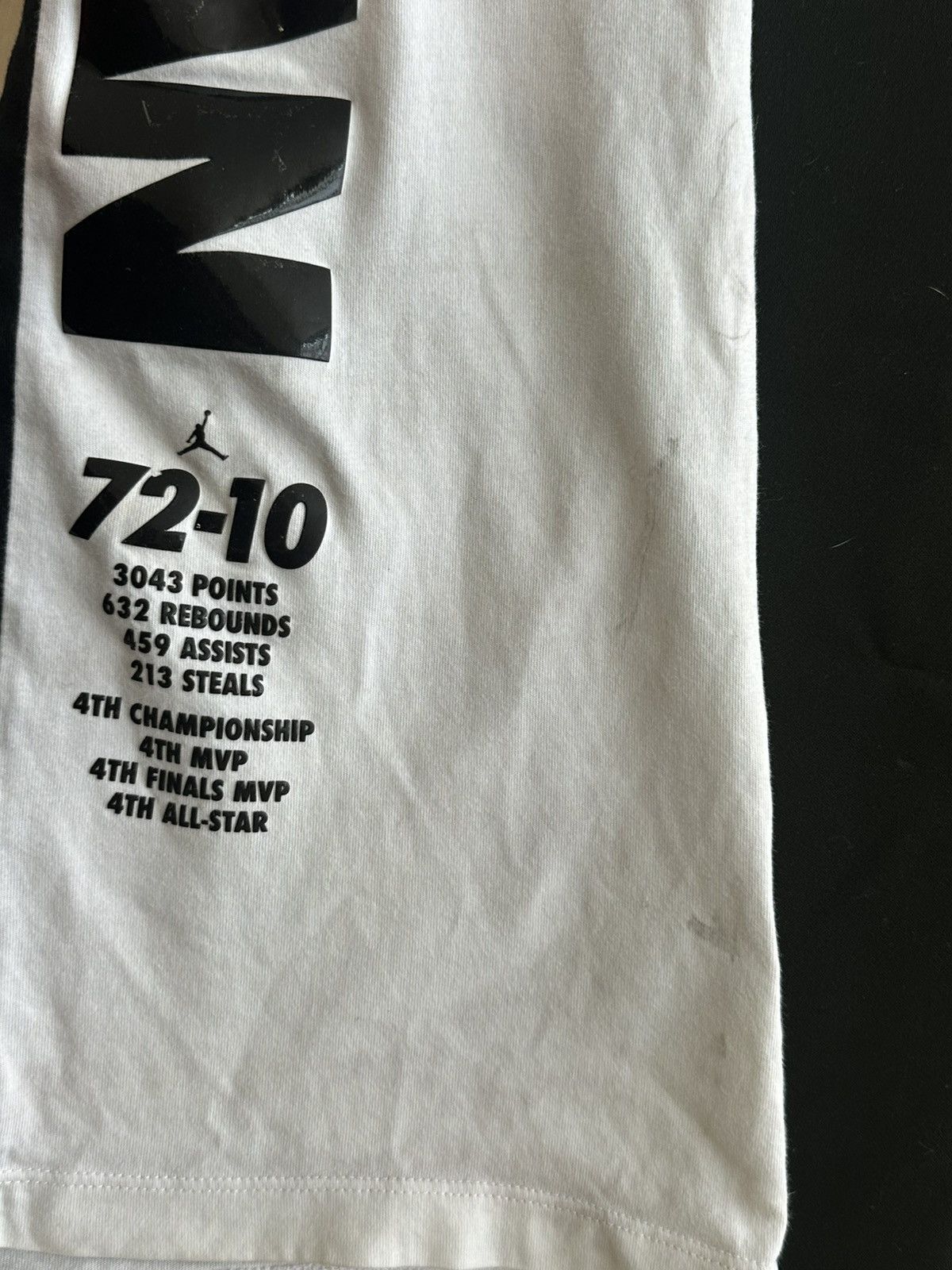 Band Tees × Jordan Brand × Vintage Nike Air Jordan 72-10 T-shirt NWT- Black/White Size US M / EU 48-50 / 2 - 6 Thumbnail