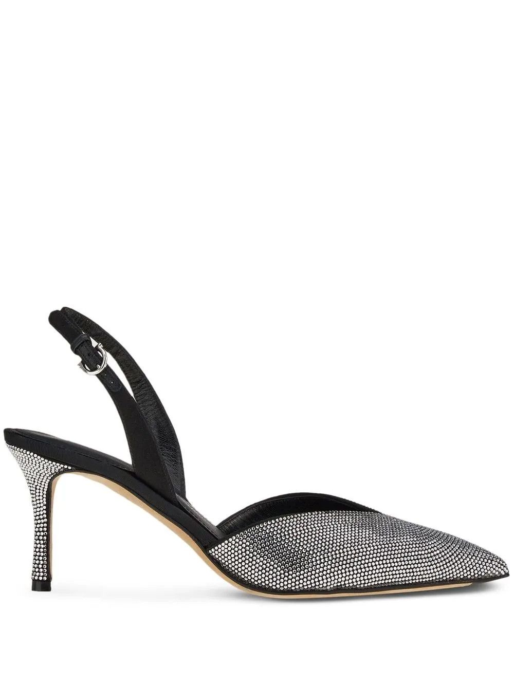 Salvatore Ferragamo o1y0426 Slingback Pumps in Silver/Black Size US 5 / IT 35 - 1 Thumbnail