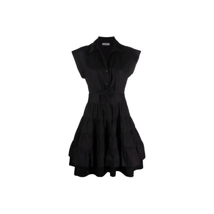 Sandro Sleeveless Layered Dress in Black 0079