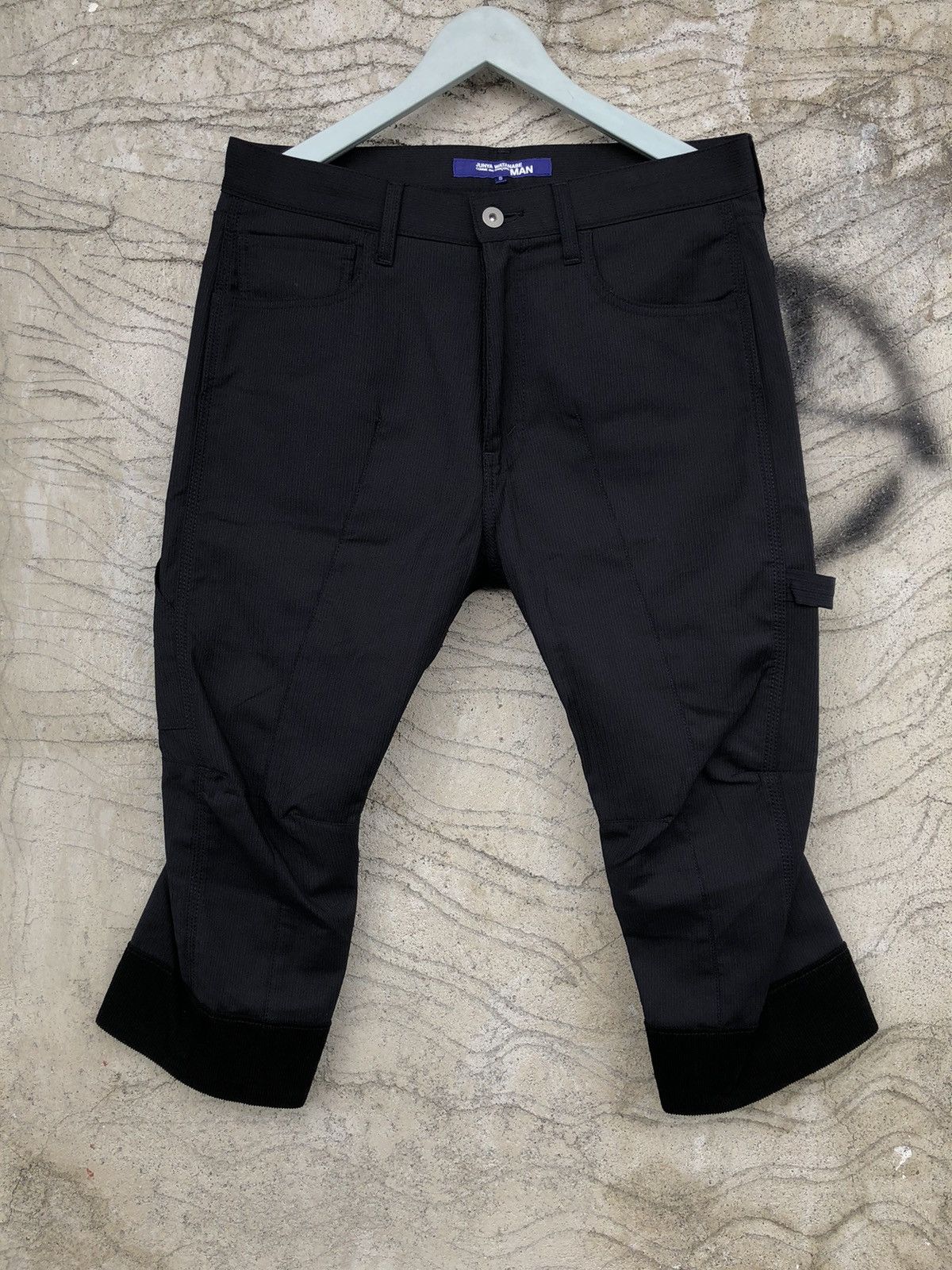 image of Comme Des Garcons 3/4 Painter Gabardine Pants in Black, Men's (Size 32)
