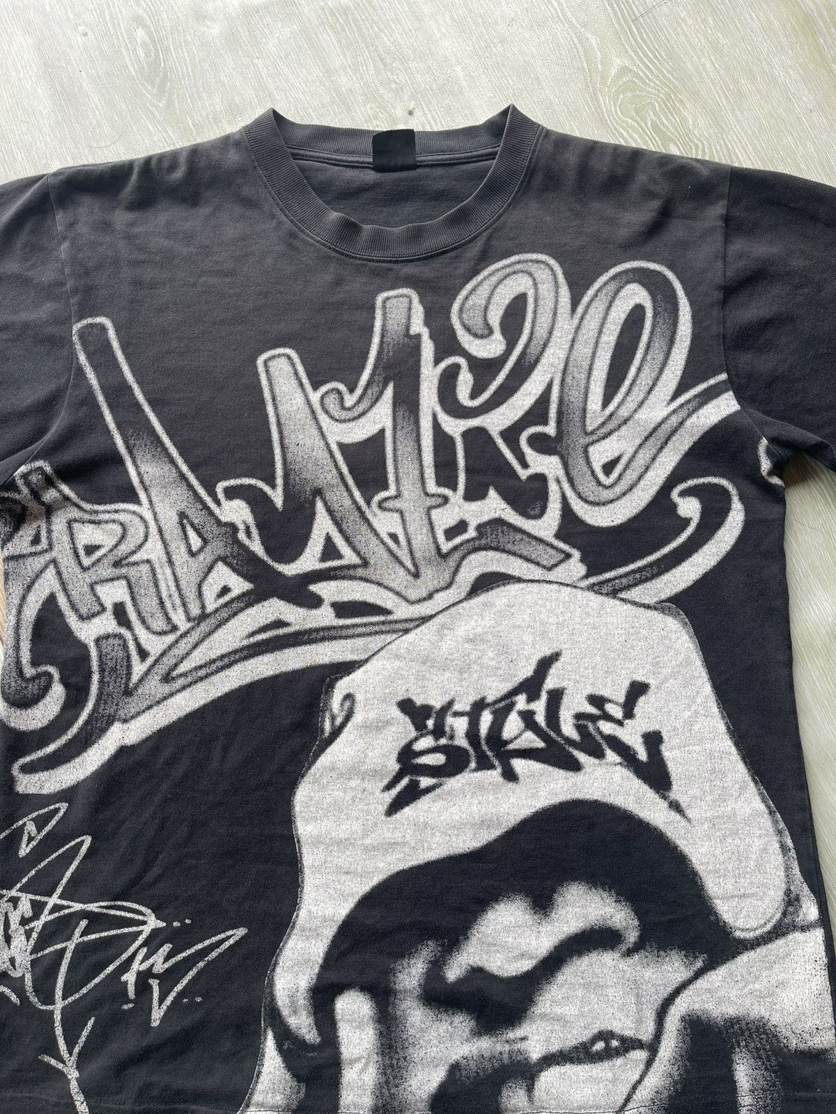 Vintage Rare JustFitid Black Graphic Tee - Urban Street Style Size US M / EU 48-50 / 2 - 8 Thumbnail
