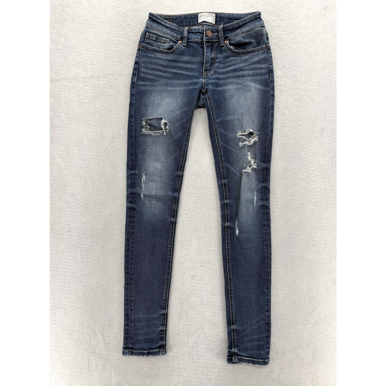 Vintage VINTAGE Buckle BKE Denim Stella Skinny Jeans Womens 25R Blue Distressed Stretch Grunge Size 42" / US 20 - 2 Thumbnail