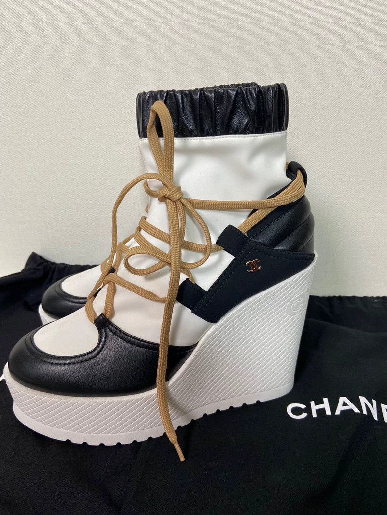 Chanel Chanel Logo Platform Sneakers With Cross Straps -2505 Size US 9.5 / EU 42-43 - 2 Thumbnail
