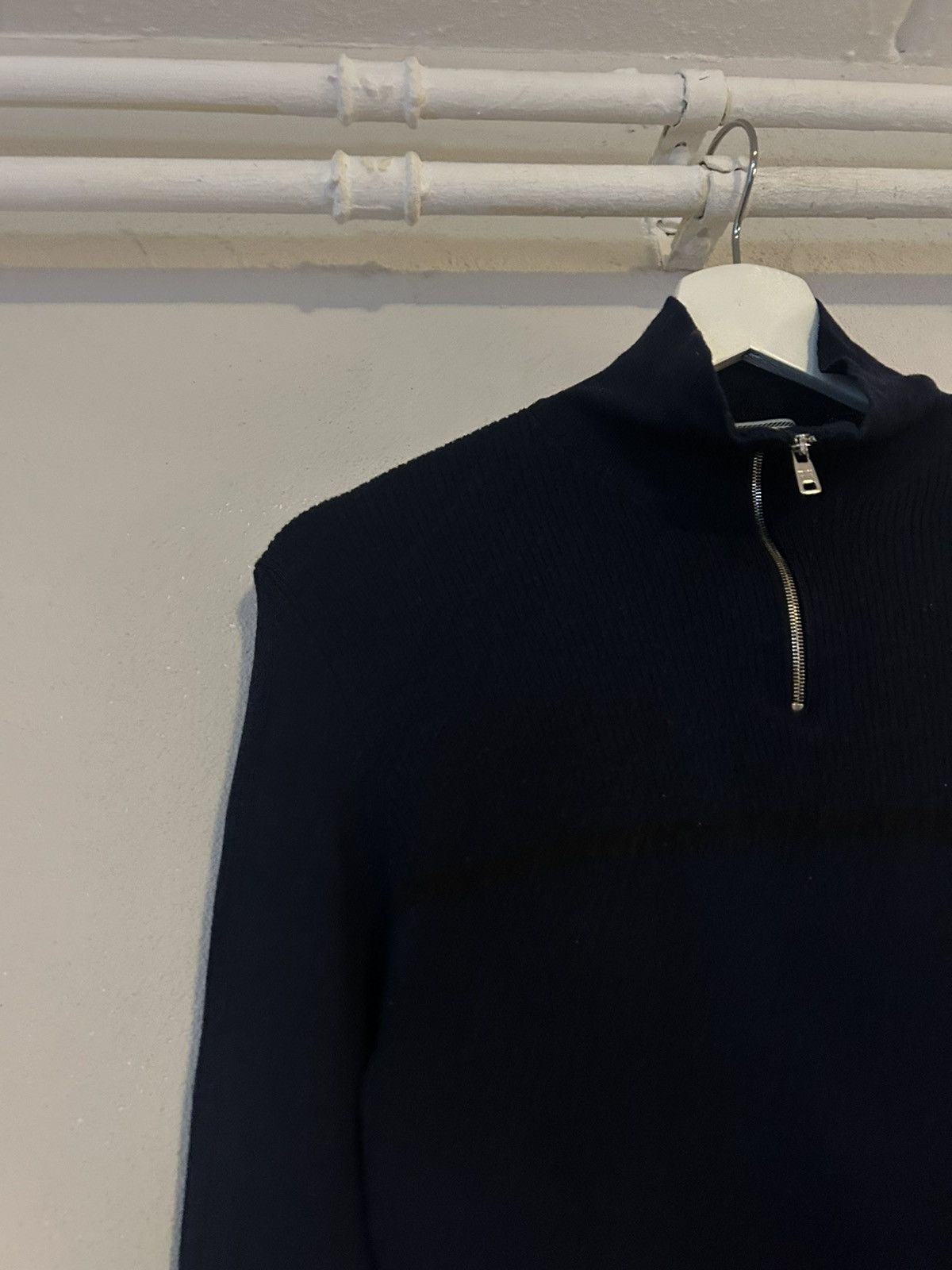 Prada Prada Milano Navy Wool Half-Zip Sweater Size XL / US 12-14 / IT 48-50 - 3 Thumbnail