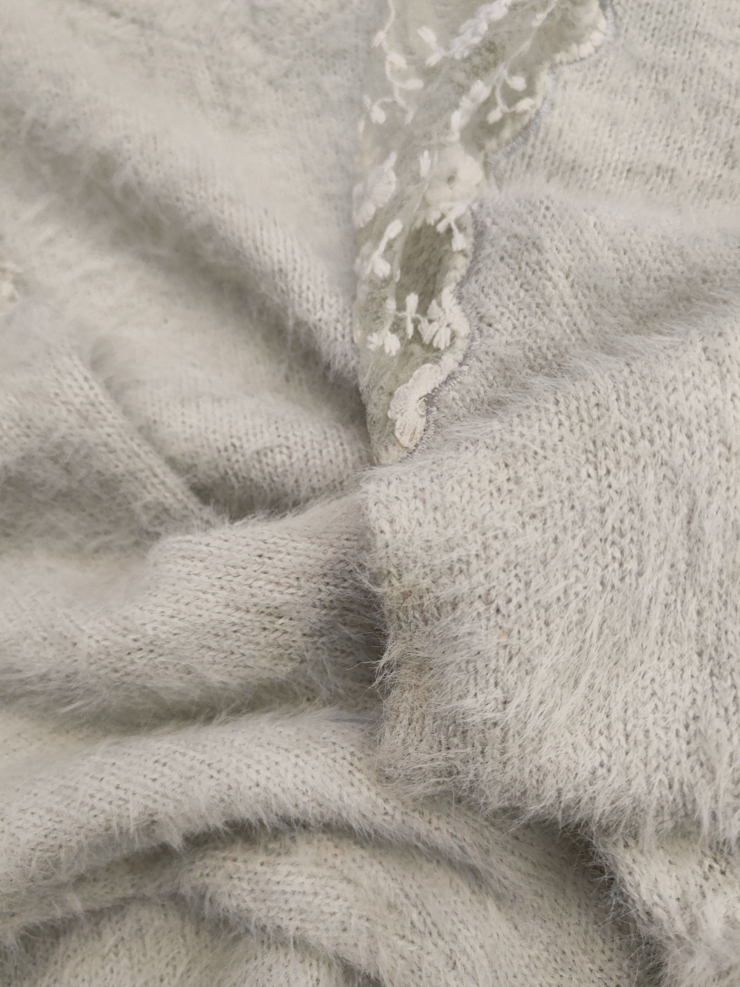 Vintage DL Ingni Gray Fur Mohair Knitwear #46-484 Size M / US 6-8 / IT 42-44 - 11 Thumbnail