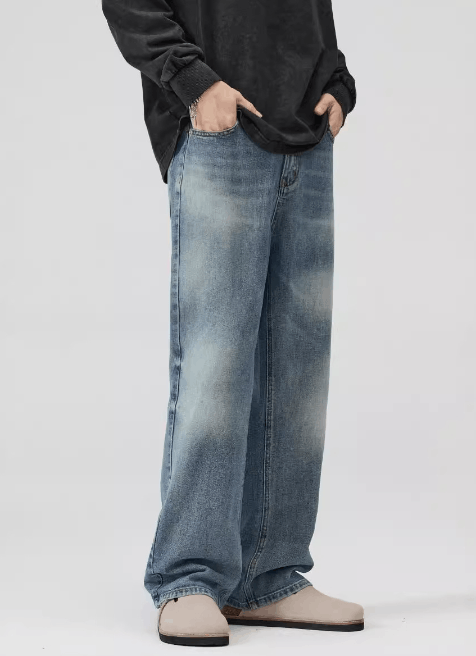 Japanese Brand × Jean Men's loose washed wide-leg oversize jeans Size US 32 / EU 48 - 4 Thumbnail