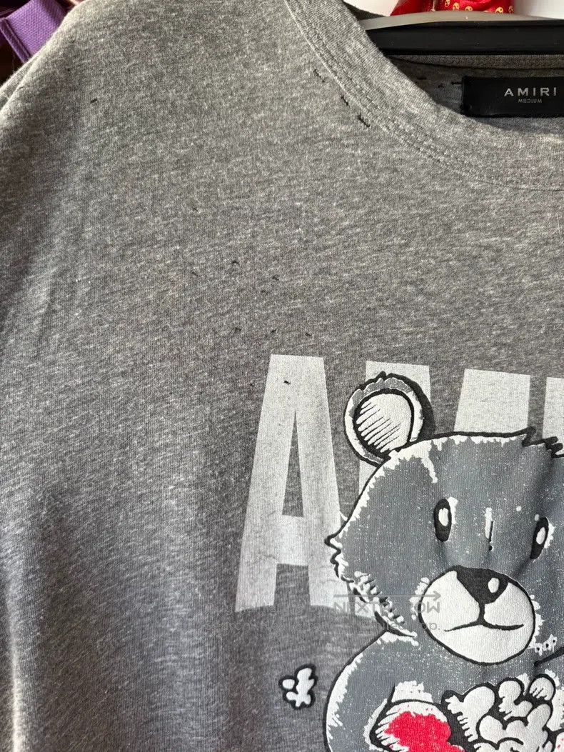 Amiri Amiri Size M Gray teddy bear short-sleeve shirt Size US M / EU 48-50 / 2 - 7 Thumbnail