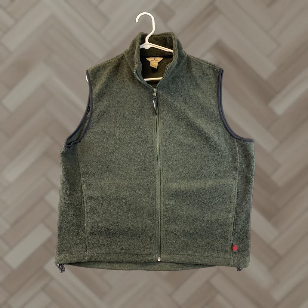 Vintage Woolrich Men's Large Fleece Vest Jacket Full Zip Pockets Green / 69-63 Size US L / EU 52-54 / 3 - 1 Thumbnail