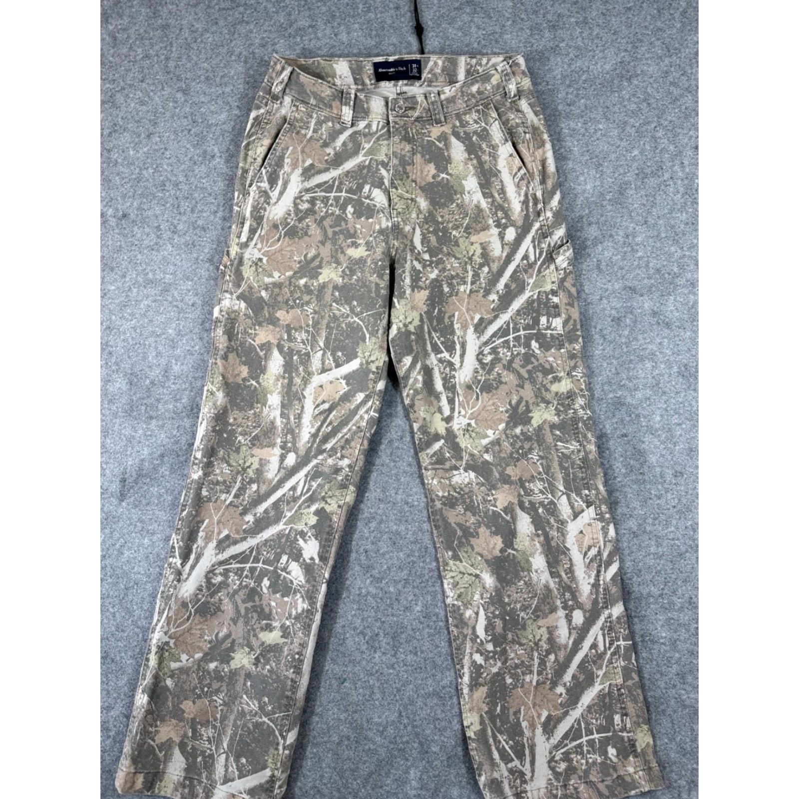 Abercrombie & Fitch Abercrombie & Fitch Pants Mens 31x32 Green Camouflage Stretch Baggy Carpenter Size US 31 - 3 Thumbnail