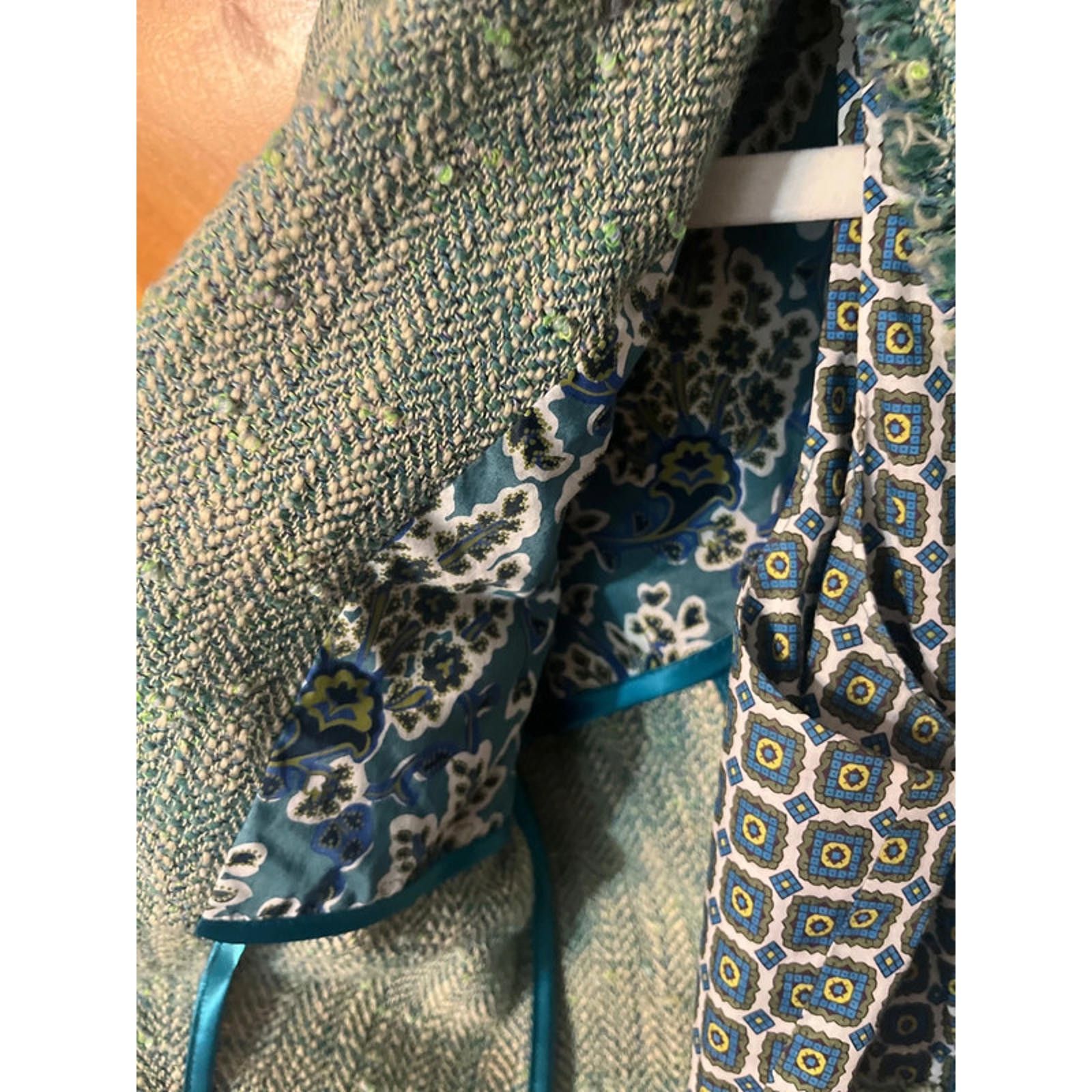 DOROTHEE SCHUMACHER Vtg Schumacher Designer Dress Jacket Green Blue Romania Size XS / US 0-2 / IT 36-38 - 16 Thumbnail