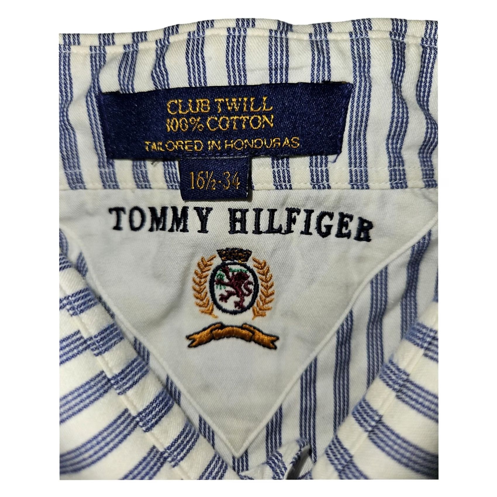 Tommy Hilfiger VINTAGE Tommy Hilfiger Button Up Shirt Mens 34 50 Chest White Striped 90s Retro Classic Casual Business Mens Size US S / EU 44-46 / 1 - 2 Thumbnail
