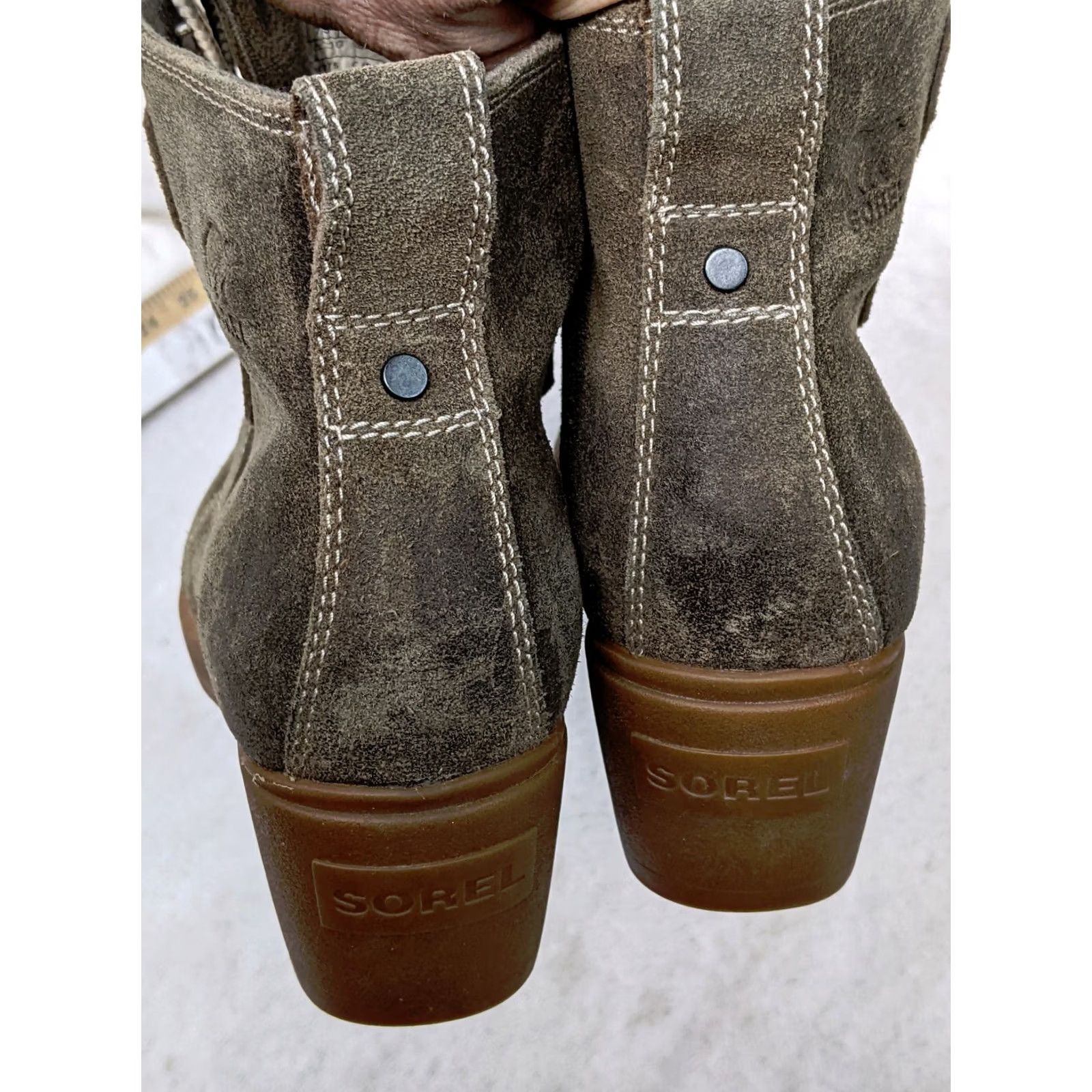 SOREL Sorel Toronto Boots Womens 7.5 38.5 Gray Suede Lace Up Wedge Ankle Booties Shoe Size 7.5 Womens Gray Suede Leather Upper Bootie Shoes Collection 90s? Size US 8 / IT 38 - 5 Thumbnail