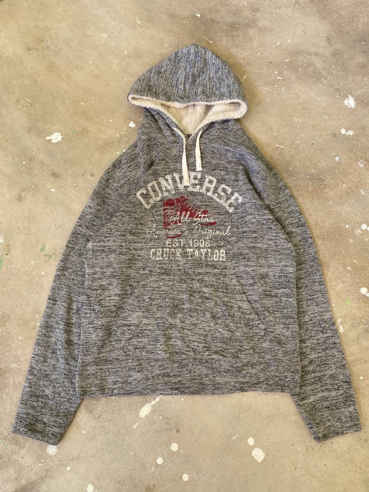 Converse Converse All Star Sherpa Hoodie Japan Y2K Rare Grey Size US M / EU 48-50 / 2 - 1 Thumbnail