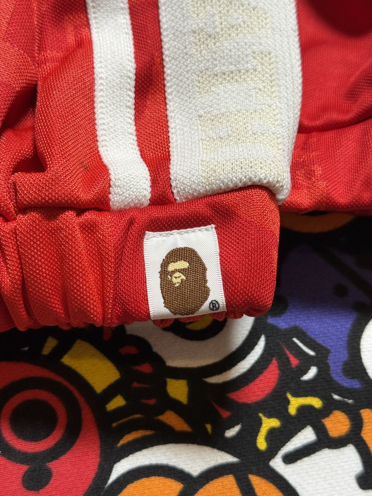 Bape A Bathing Ape Red Polyester Logo Track Jacket Size US L / EU 52-54 / 3 - 11 Thumbnail
