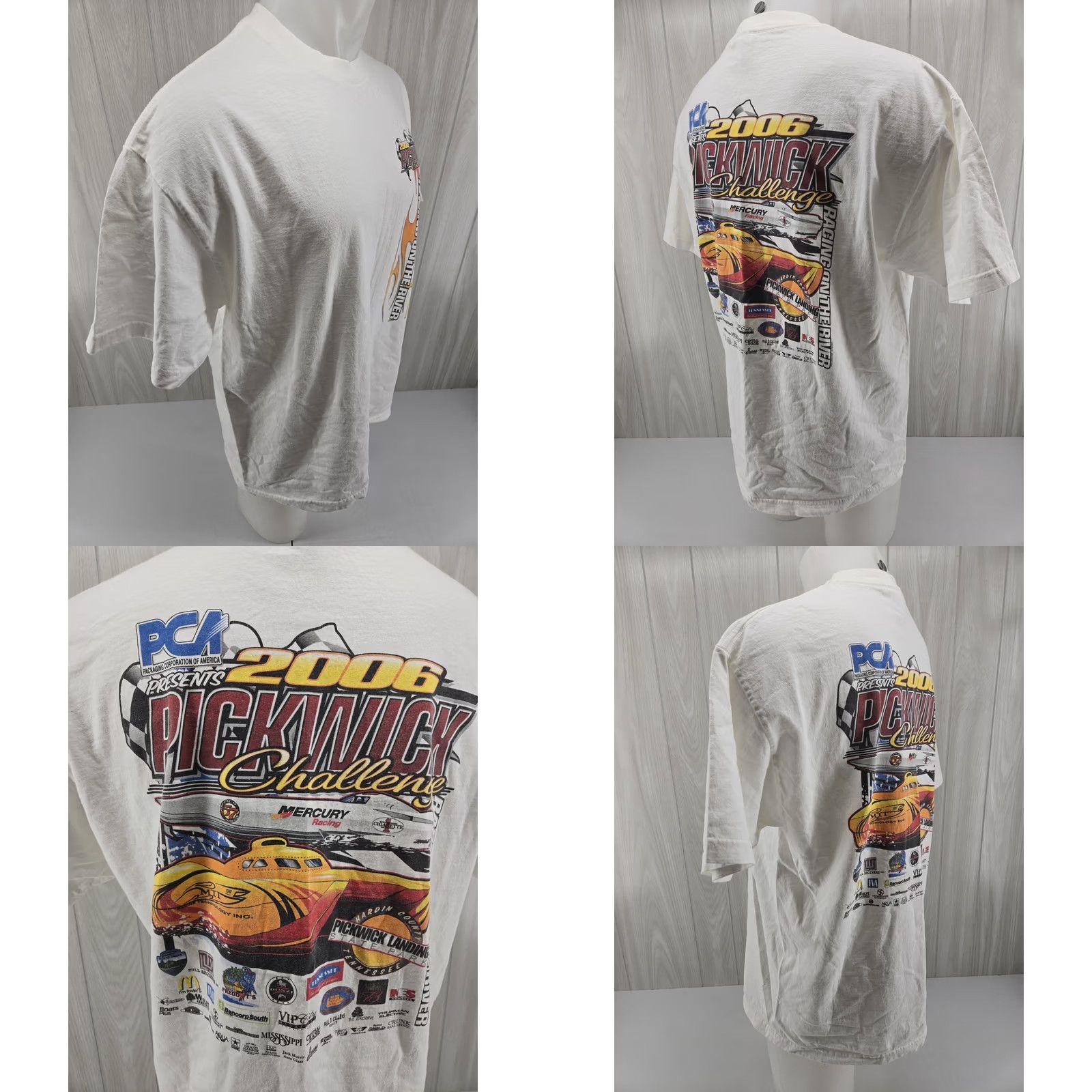 AAA 2006 Pickwick Challenge Hydro Men's T-Shirt Boat Racing Graphic XL White Cotton Short Sleeve Size US XL / EU 56 / 4 - 8 Thumbnail
