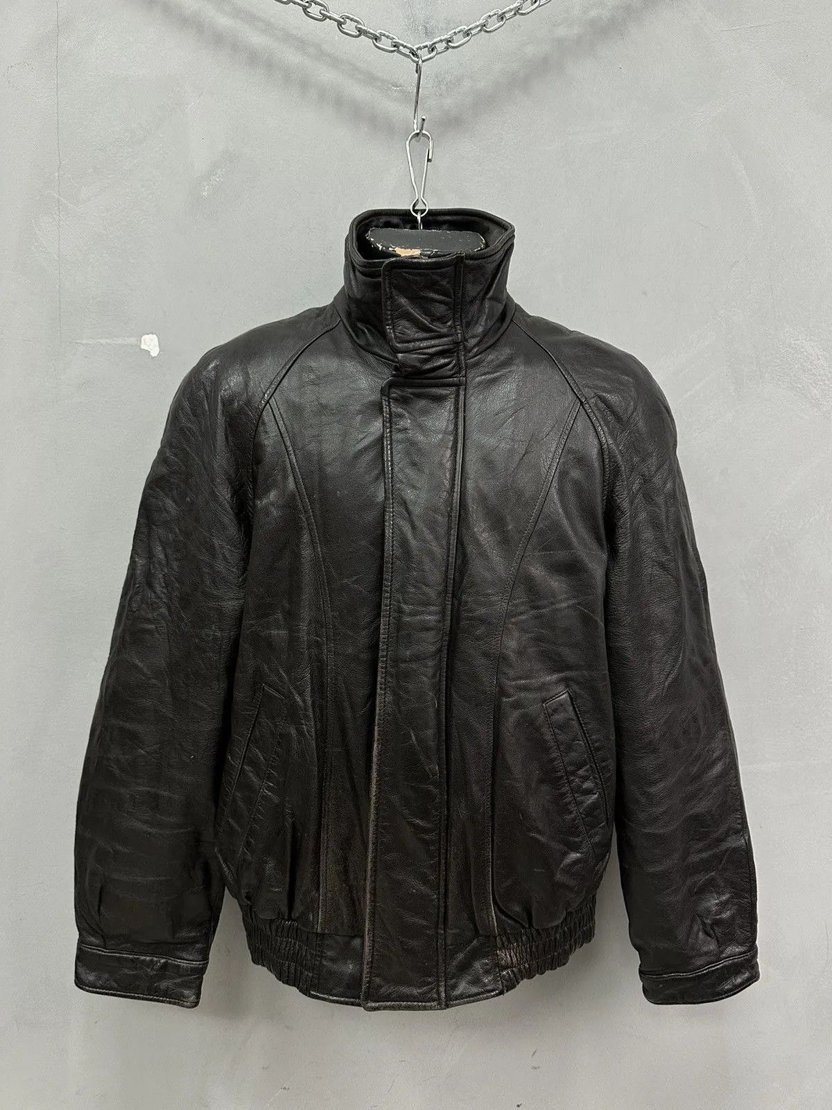 Vintage Leather Jacket Faded DISTRESSED Diesel Y2k Avirex