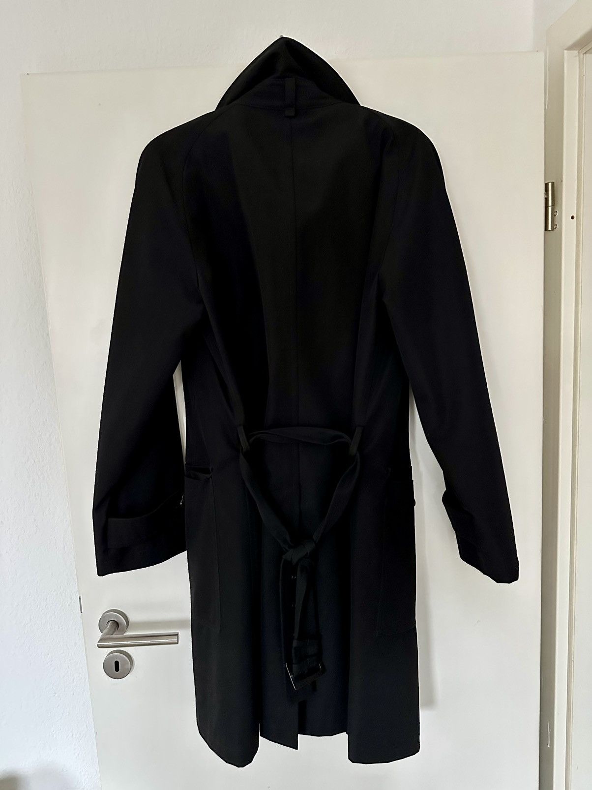 Emporio Armani Emporio Armani Black Belted Coat Linea Napoli Men Size 50 Size US M / EU 48-50 / 2 - 3 Thumbnail