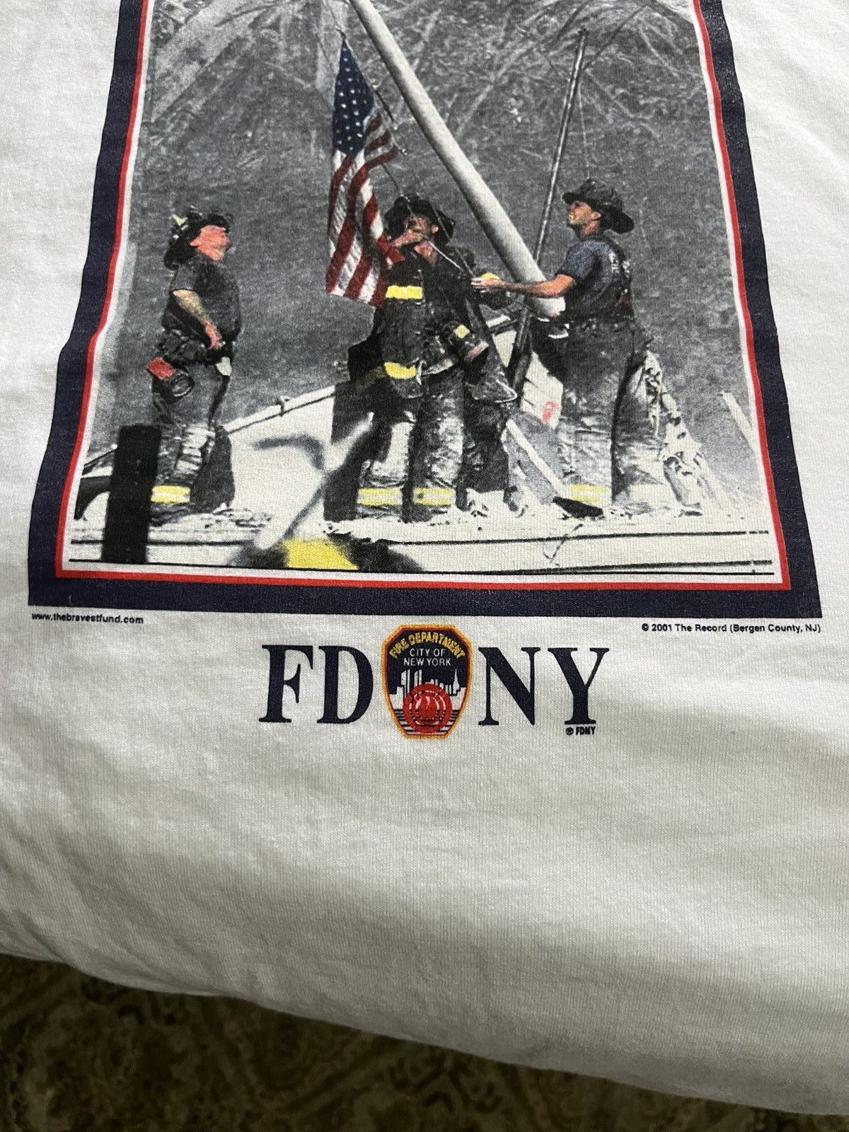Other Vintage FDNY Shirt Tee Mens XL White 9/11 Firefighters Flag Size US XL / EU 56 / 4 - 1 Thumbnail