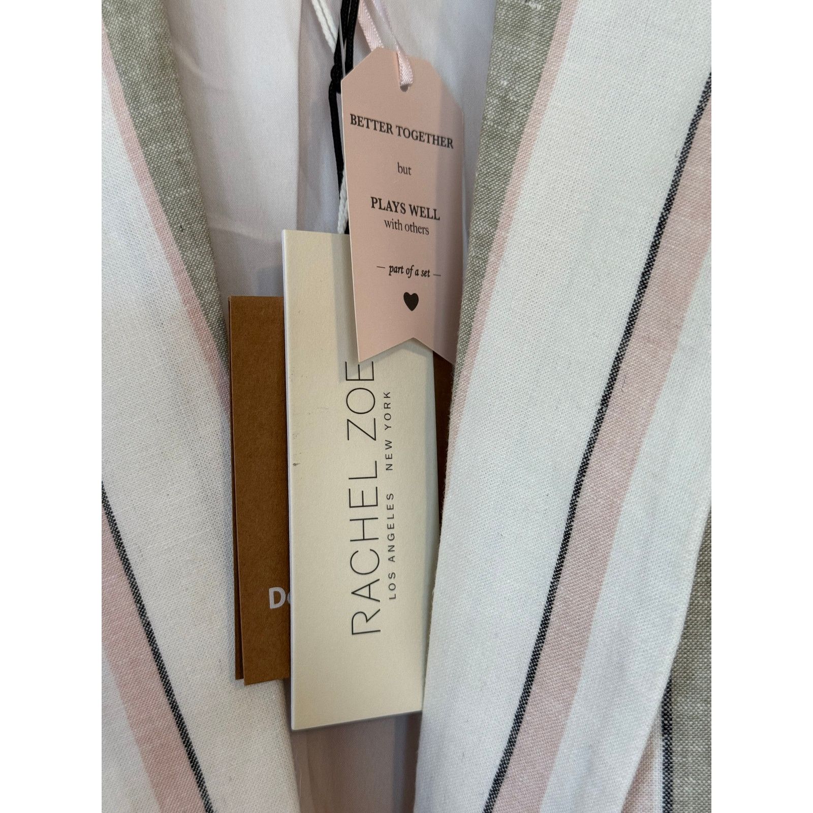Rachel Zoe NWT Rachel Zoe Blazer Women Medium Cream Striped Linen Size M / US 6-8 / IT 42-44 - 5 Thumbnail