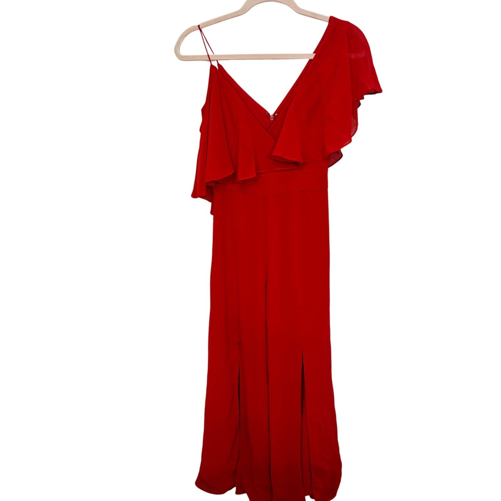 REVOLVE Revolve Fame and Partners Red Ruffle Jumpsuit Wedding 0 Size 25" / US 0 / IT 36 - 2 Thumbnail