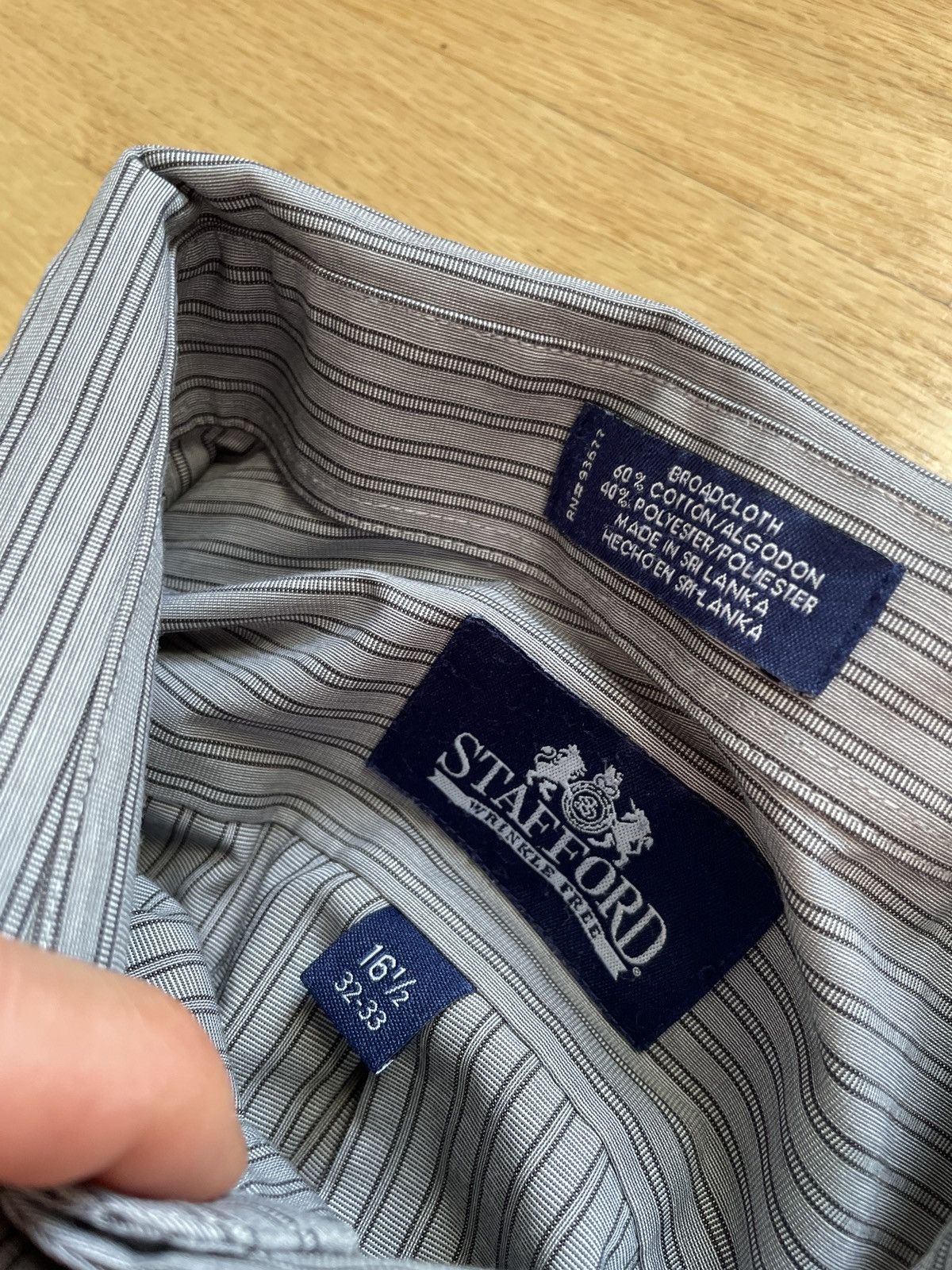 Stafford VTG Stafford Long Sleeve Shirt Stripped Gray 16 1/2 32-33 Size US M / EU 48-50 / 2 - 4 Thumbnail