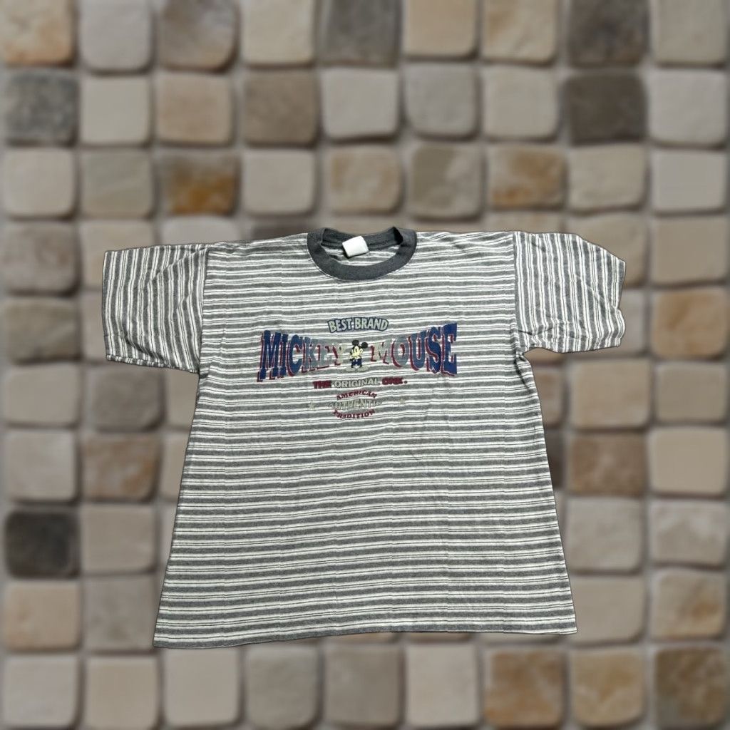 Mickey & Co. VINTAGE Mickey & Co T-Shirt Mens XL Gray Striped Graphic The Original One Size US XL / EU 56 / 4 - 1 Thumbnail