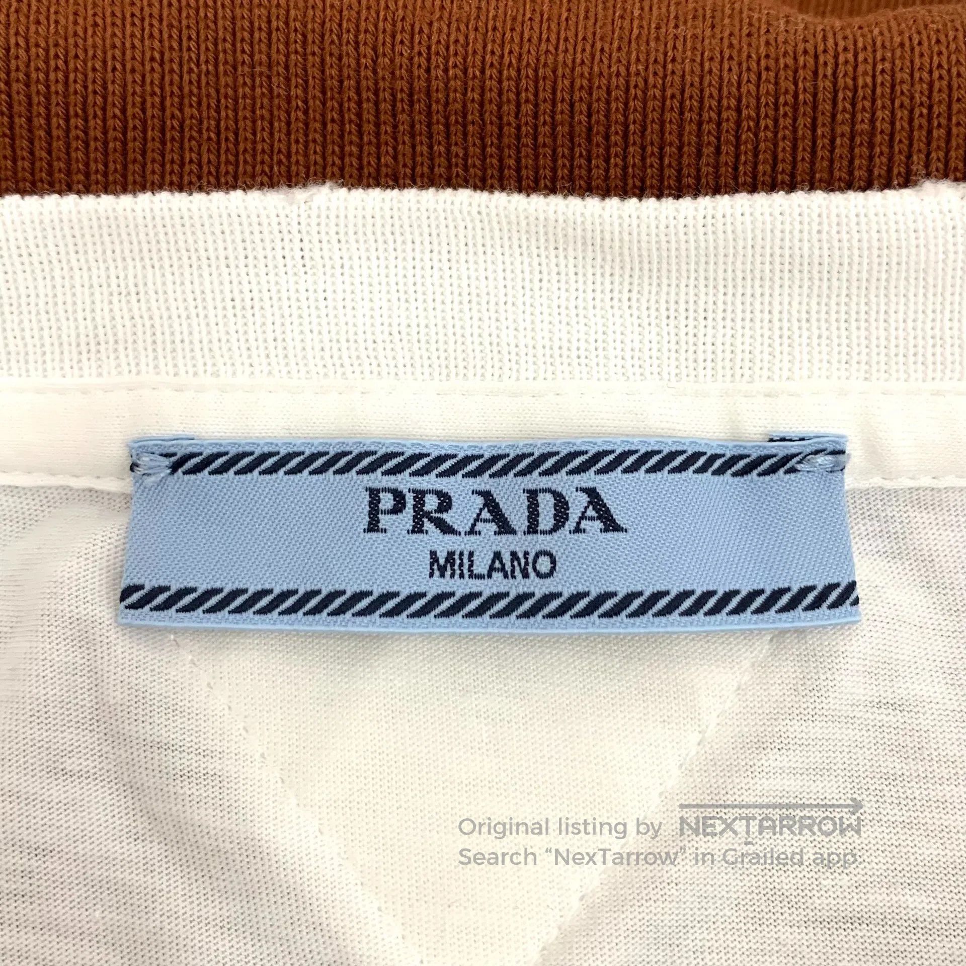 Prada Prada Deep Brown Triangular Logo Cotton Lapel Single Breas Size US XS / EU 42 / 0 - 6 Thumbnail