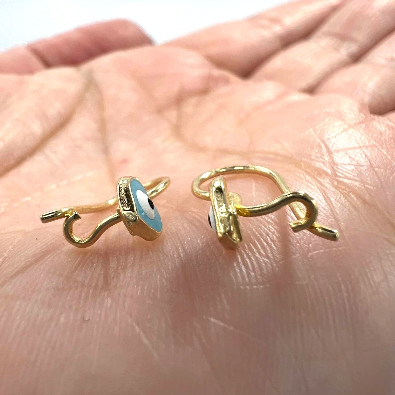 Other New 14K Yellow Gold Eye-Shaped Earrings Size ONE SIZE - 5 Thumbnail