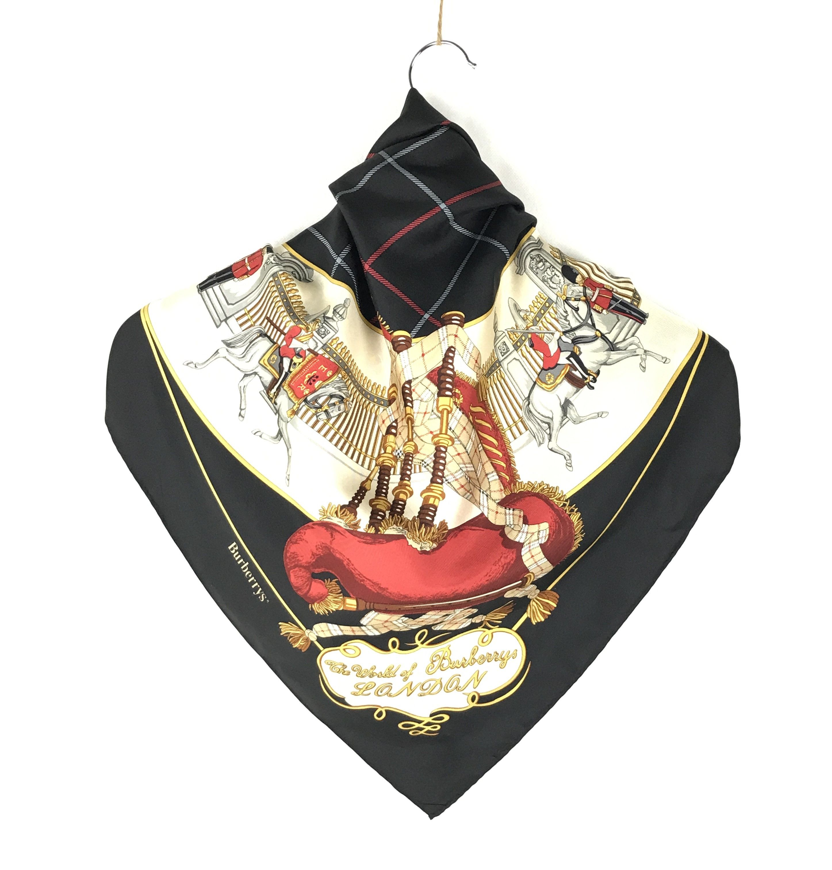 Burberry × Vintage Vintage Burberry Silk Scarf Size ONE SIZE - 4 Thumbnail