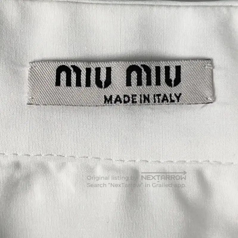 Miu Miu Miu Miu White Cotton Blend Cropped Shirt . Size L / US 10 / IT 46 - 4 Thumbnail