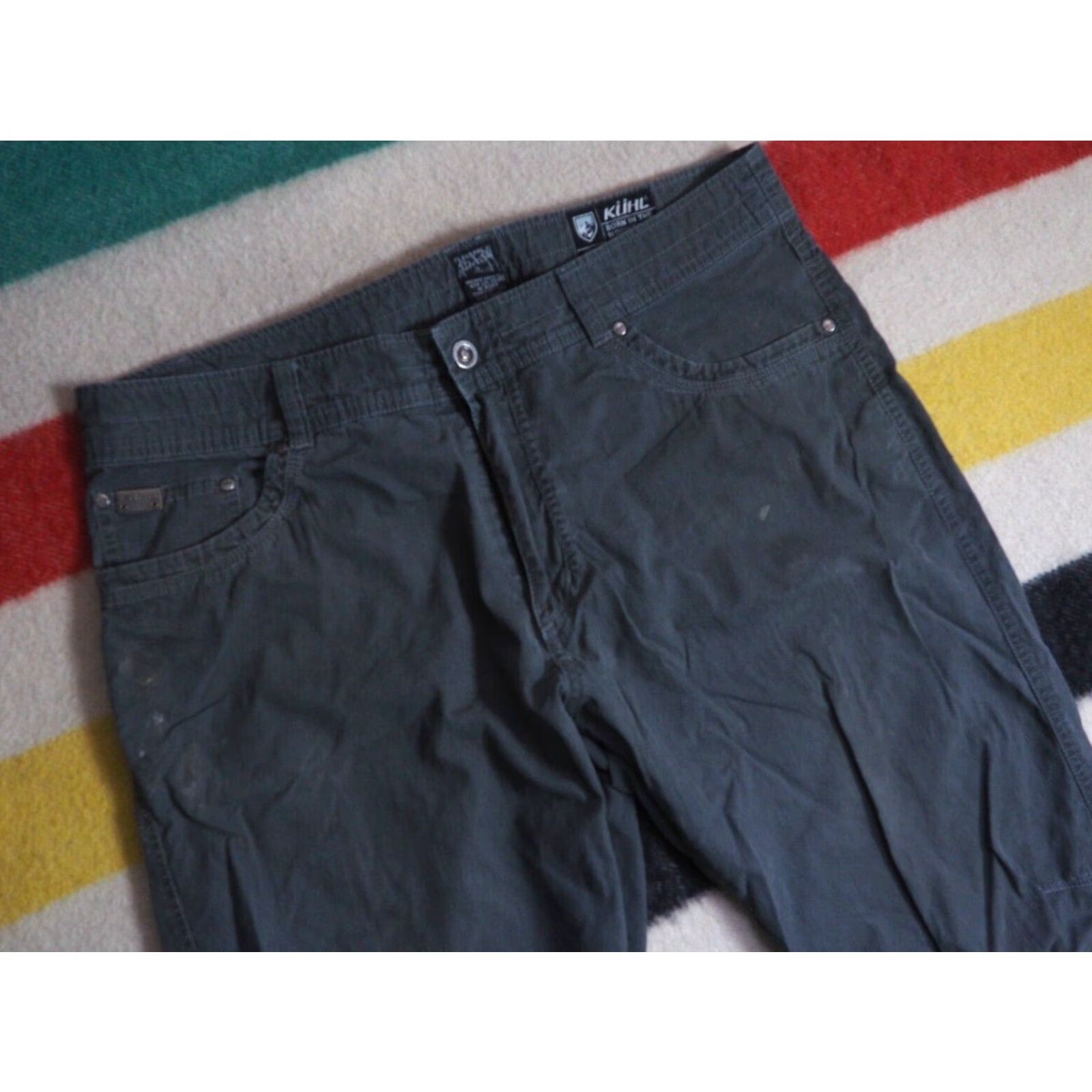 Vintage KUHL Revolvr Slate Gray Vintage Patina Outdoor Hiking 38x34 Work Pants Mens Size US 38 / EU 54 - 3 Thumbnail