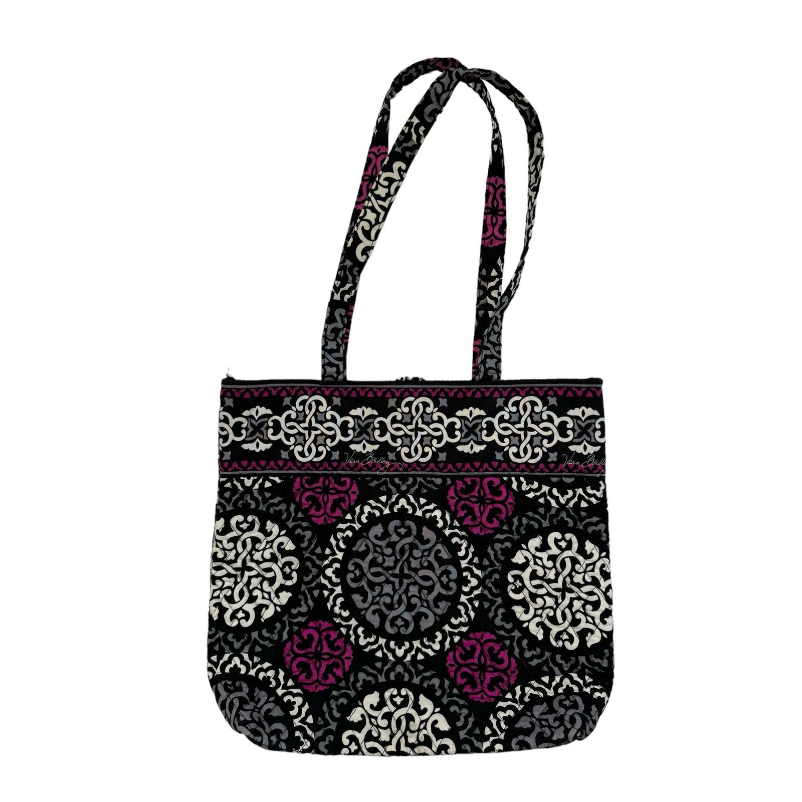 Vera Bradley VERA BRADLEY Canterberry Pink Black Swirl Shoulder Bag Tote Size ONE SIZE - 2 Thumbnail