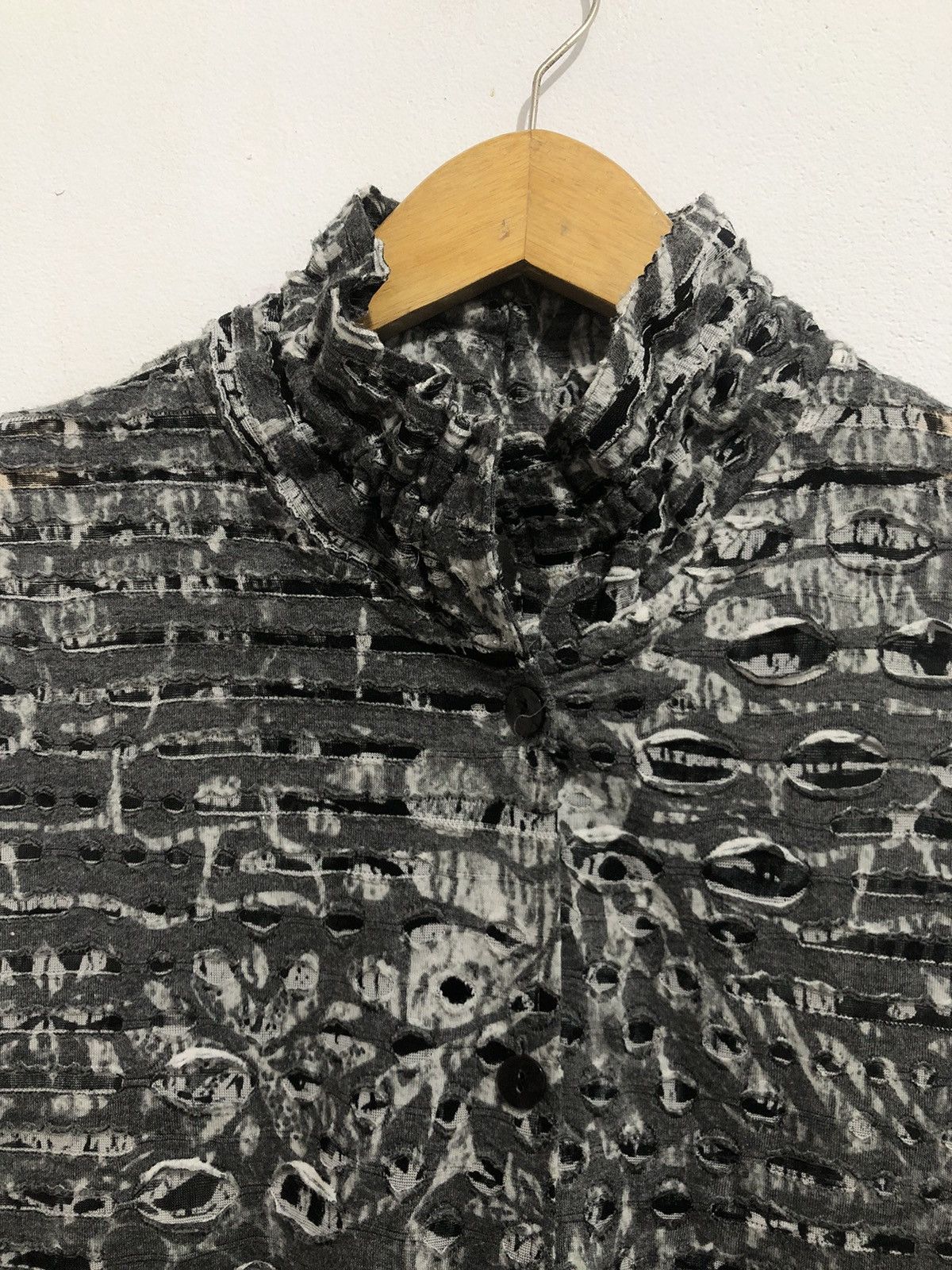 Yohji Yamamoto Japanese Brand Distressed Grunge Poem Short Sleeve Size L / US 10 / IT 46 - 5 Thumbnail