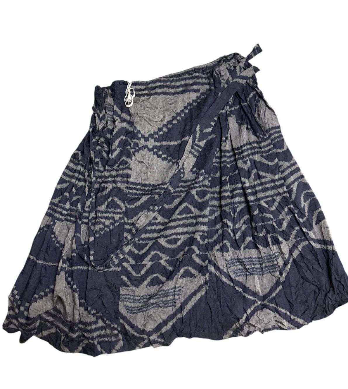 Comme des Garcons Comme Des Garcons Printed Pleated Skirt Rayon Blue Size 22" - 5 Thumbnail