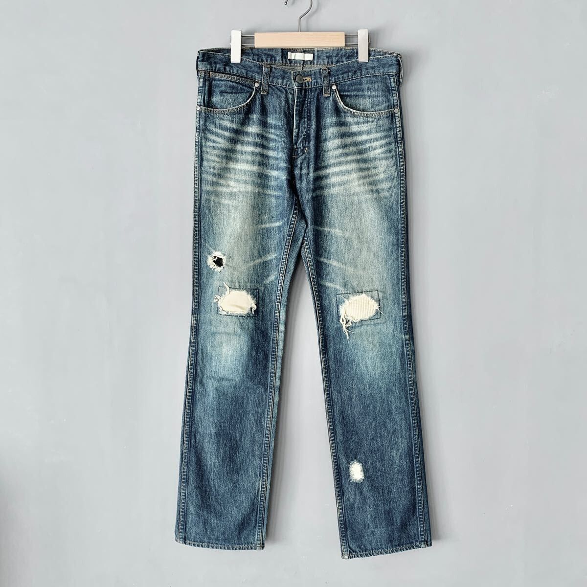01aw “スタンダード期” NUMBER(N)INE grunge denim Number (N)ine AW01 “STANDARDS” Washed Grey Grunge Patchwork