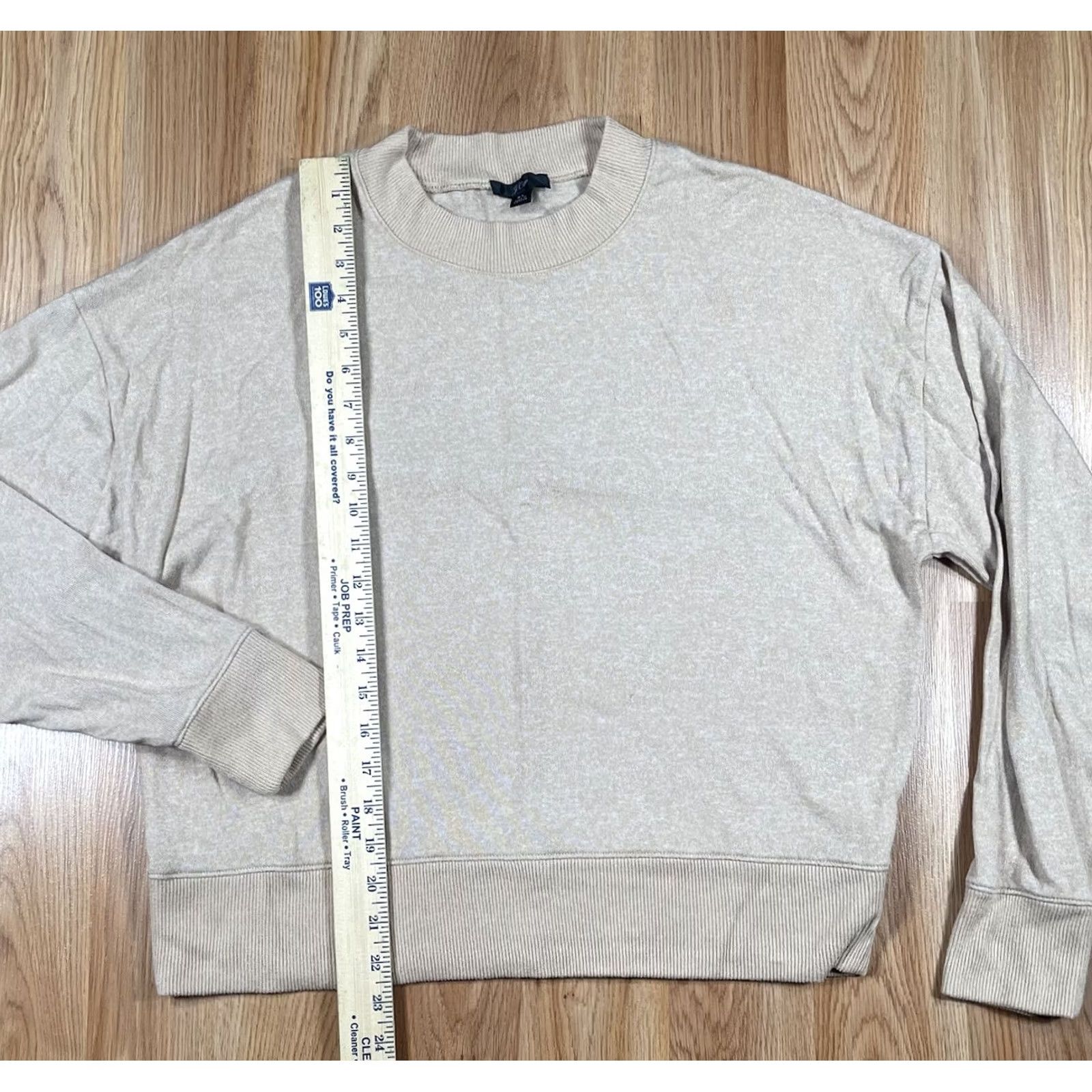 Vintage J Crew Sweater Womens XL Beige Knit CrewNeck LongSleeve Pullover Polyester Blend Size XL / US 12-14 / IT 48-50 - 5 Thumbnail