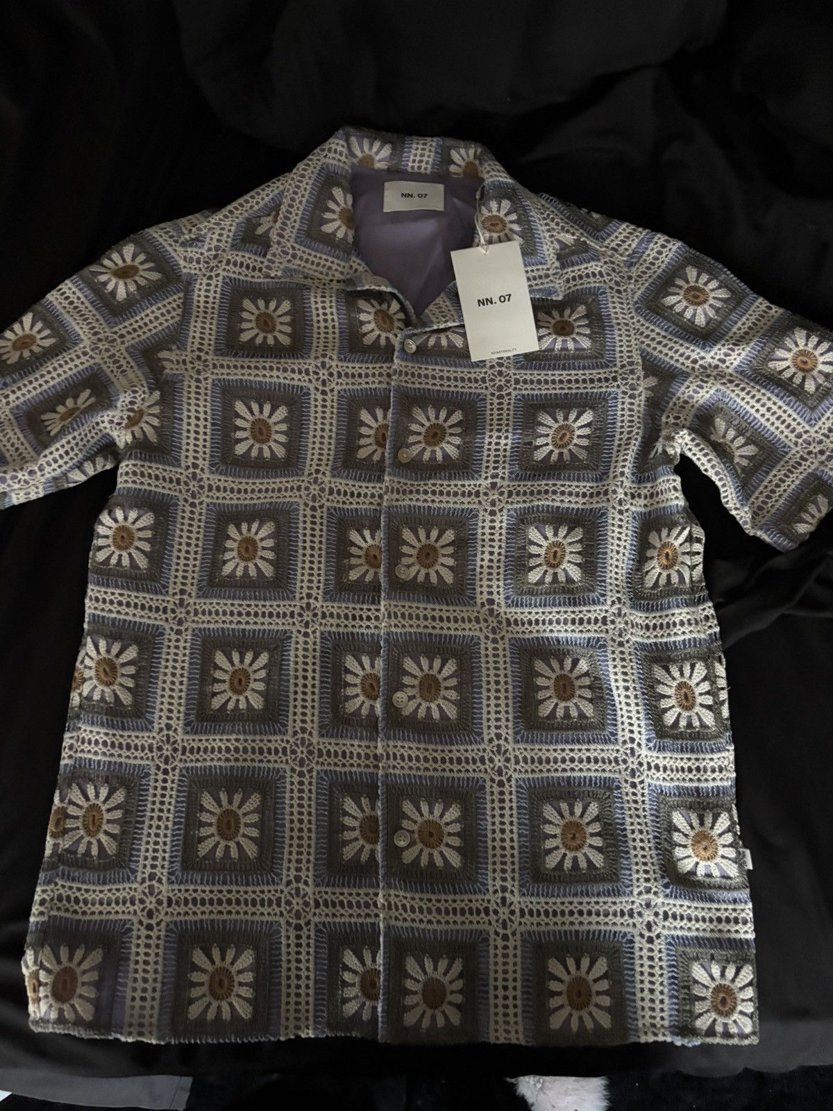 NN07 Julio Cotton Floral Crochet Shirt Size US S / EU 44-46 / 1 - 1 Thumbnail